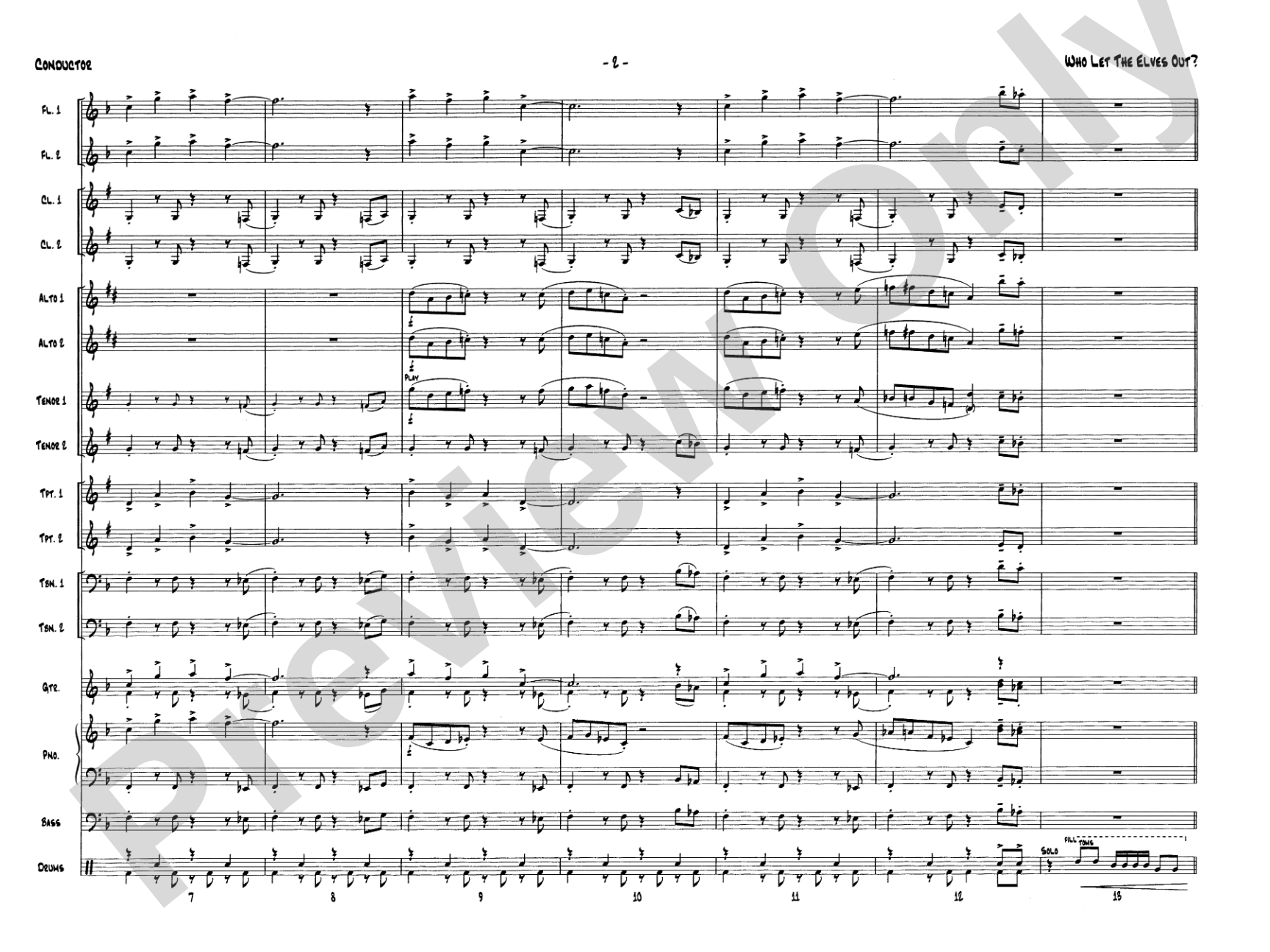 Who Let the Elves Out?: Jazz Ensemble Conductor Score & Parts