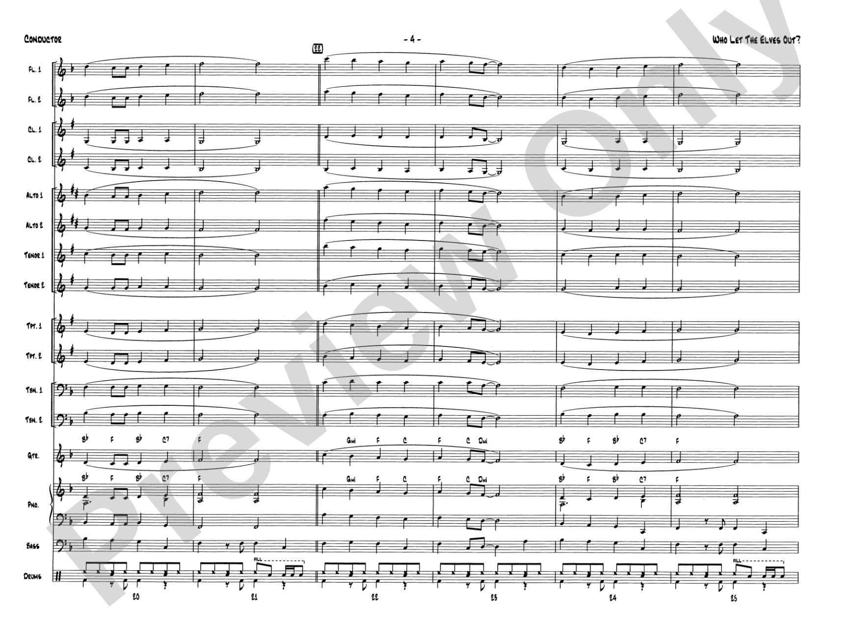Who Let the Elves Out?: Jazz Ensemble Conductor Score & Parts