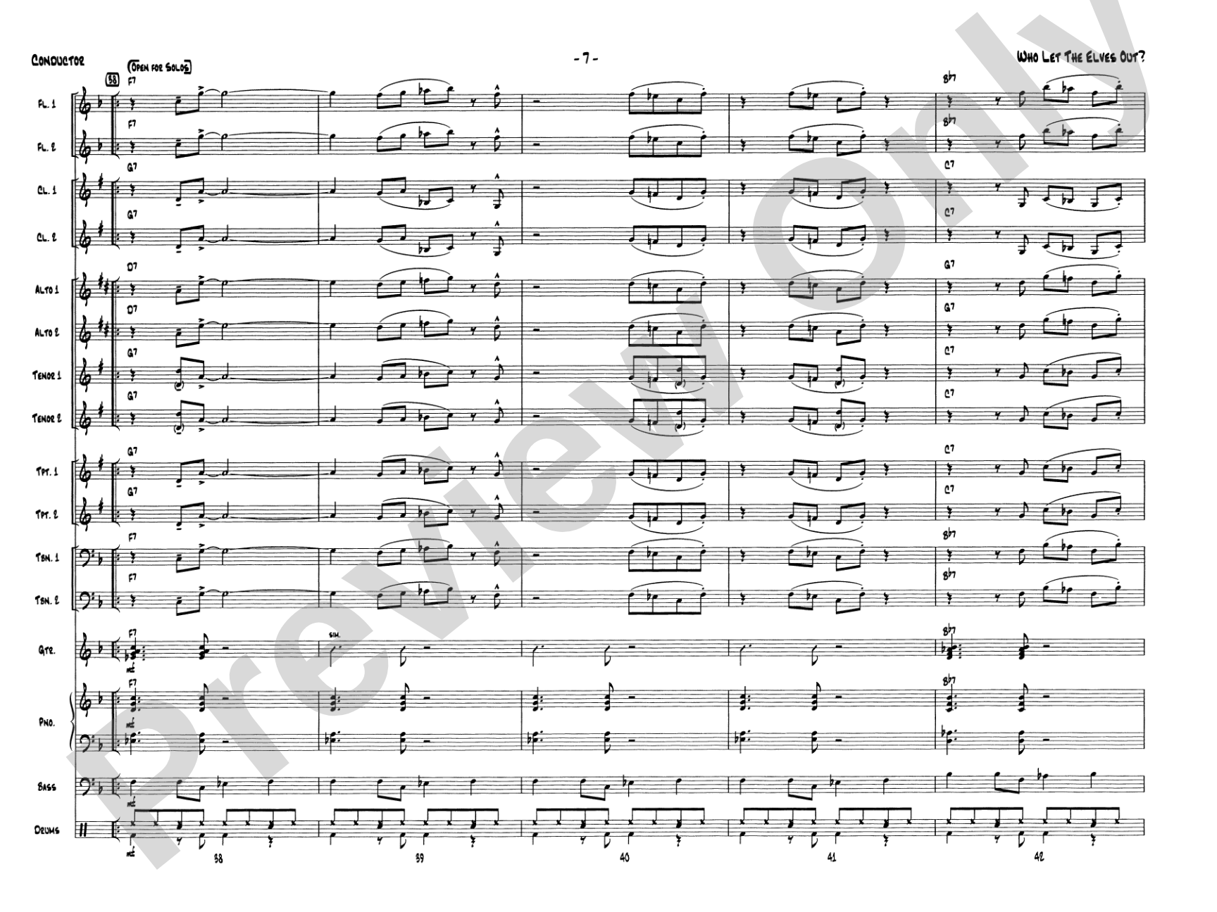 Who Let the Elves Out?: Jazz Ensemble Conductor Score & Parts
