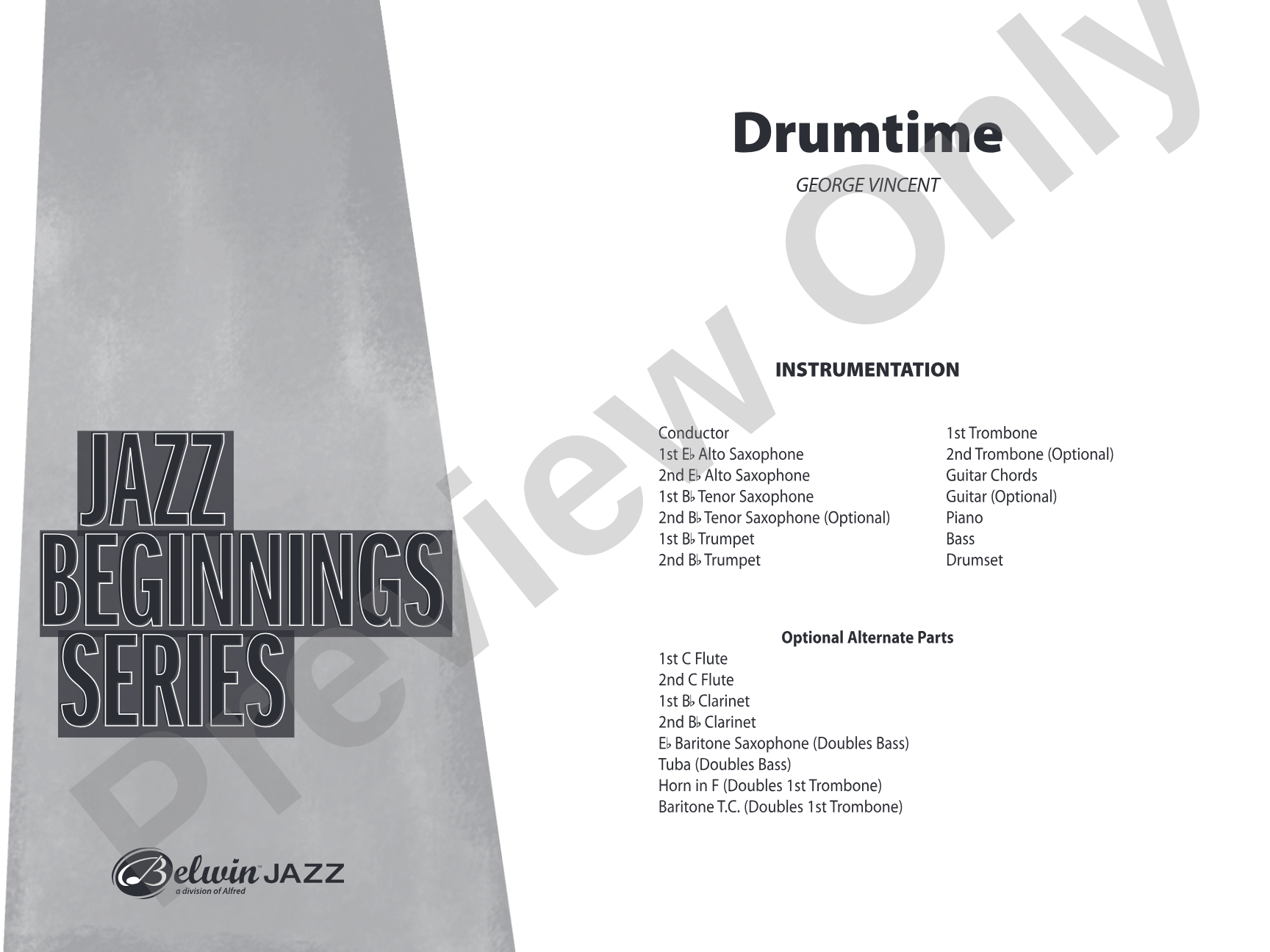 Drumtime: Jazz Ensemble Conductor Score & Parts