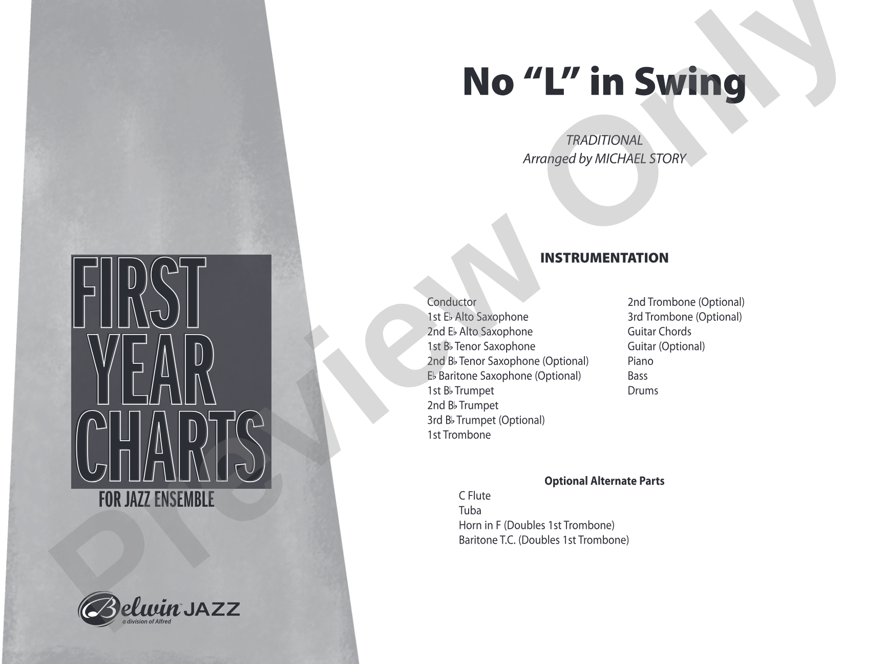 No "L" in Swing: Jazz Ensemble Conductor Score & Parts