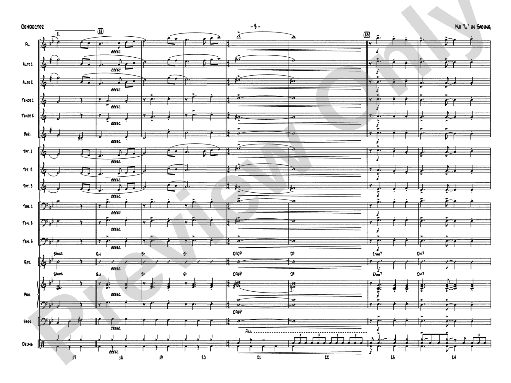 No "L" in Swing: Jazz Ensemble Conductor Score & Parts