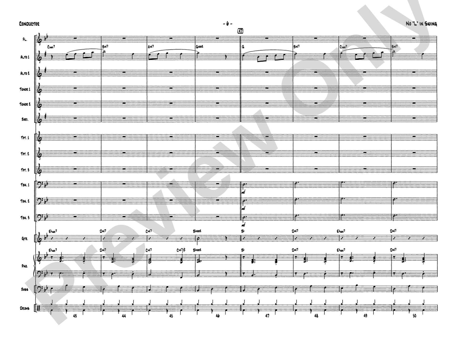 No "L" in Swing: Jazz Ensemble Conductor Score & Parts