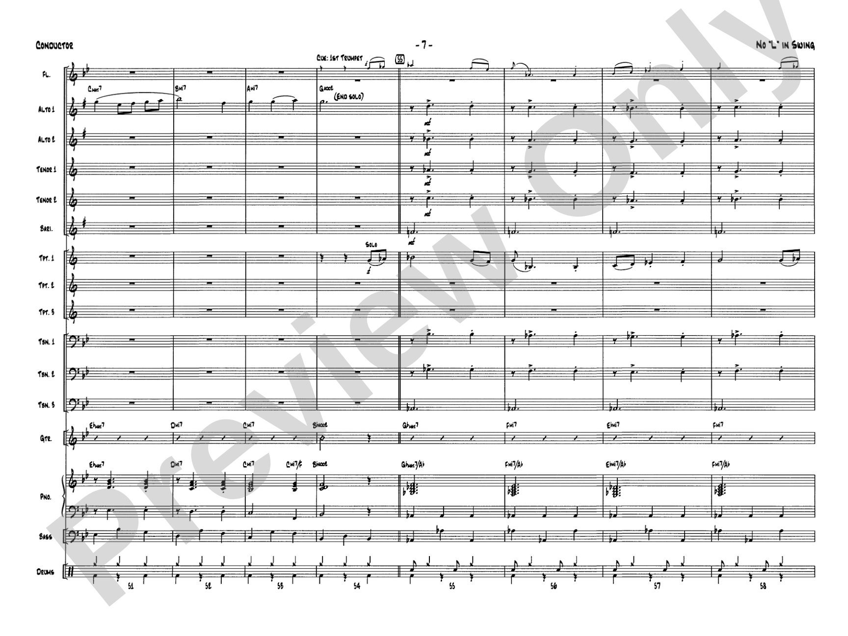 No "L" in Swing: Jazz Ensemble Conductor Score & Parts