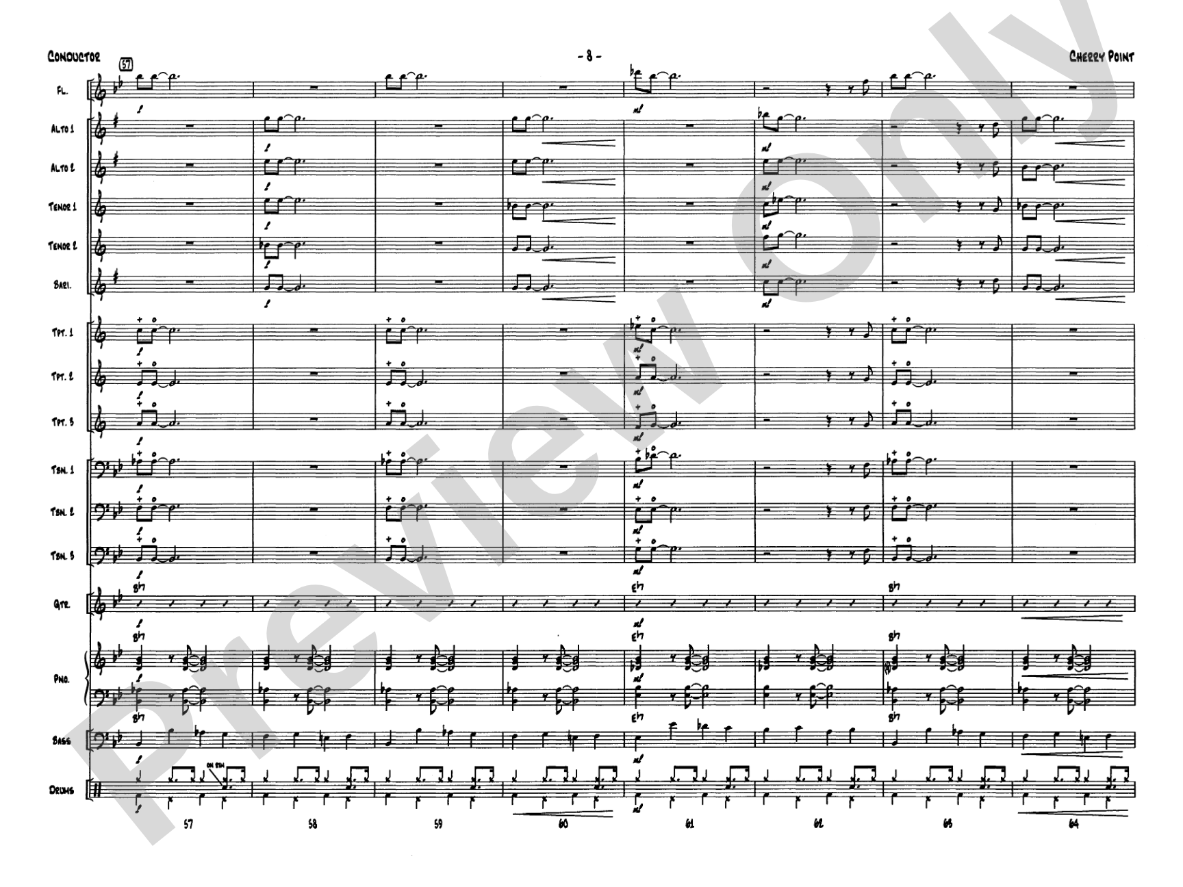 Cherry Point: Jazz Ensemble Conductor Score & Parts
