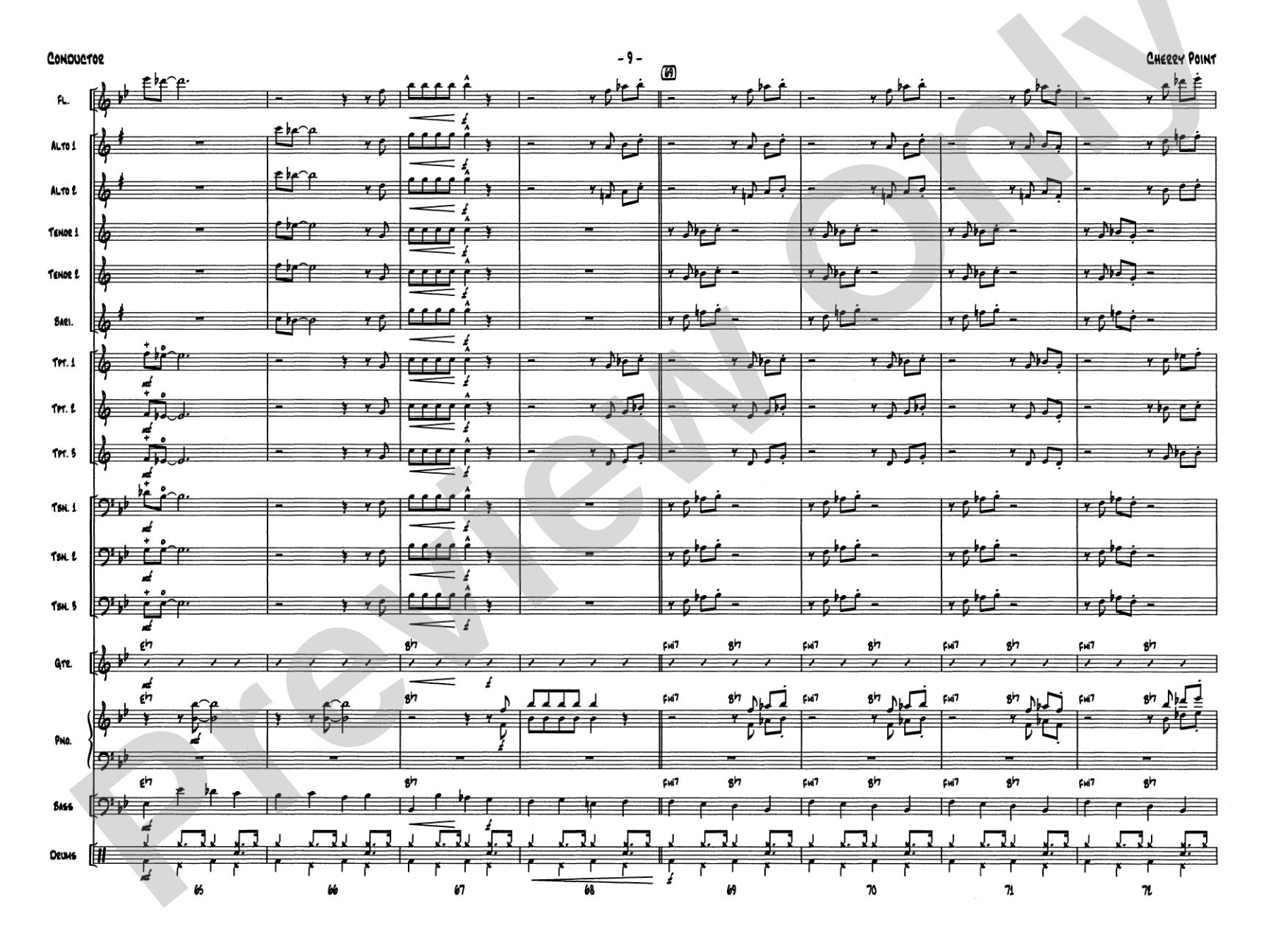 Cherry Point: Jazz Ensemble Conductor Score & Parts