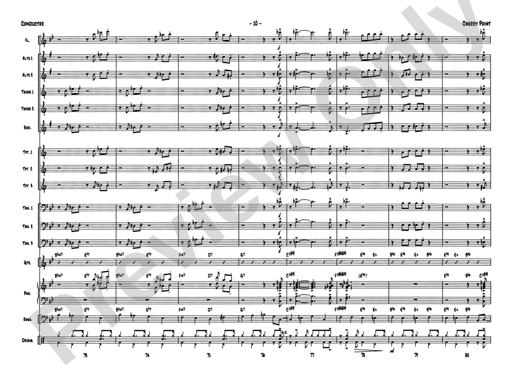Cherry Point: Jazz Ensemble Conductor Score & Parts