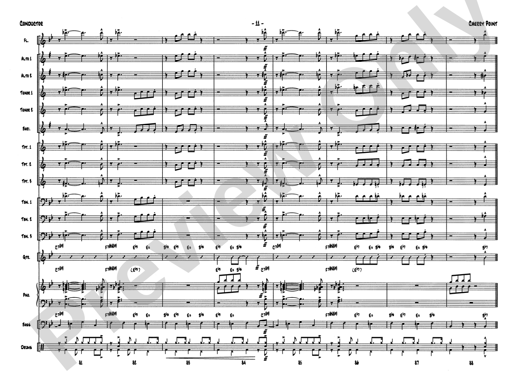 Cherry Point: Jazz Ensemble Conductor Score & Parts