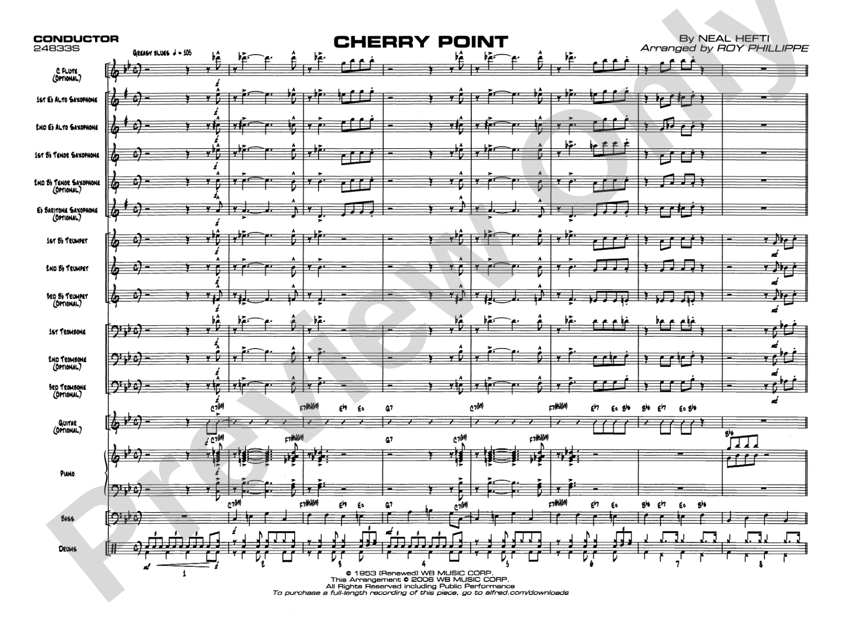 Cherry Point: Jazz Ensemble Conductor Score & Parts