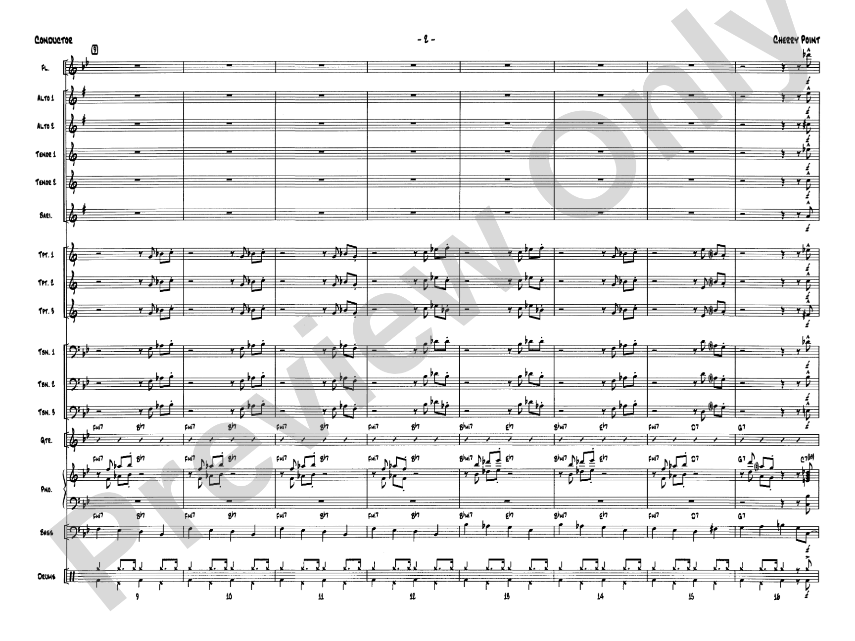 Cherry Point: Jazz Ensemble Conductor Score & Parts