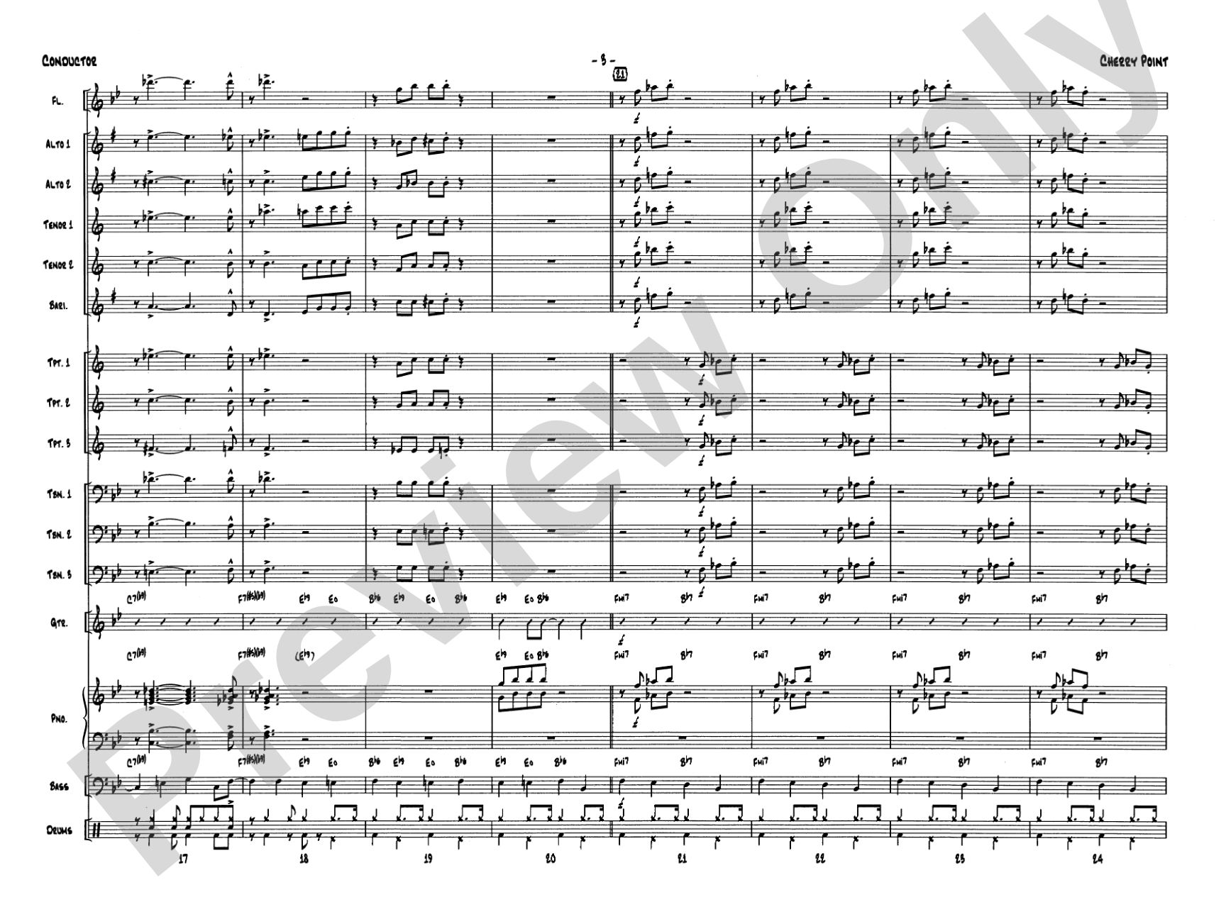 Cherry Point: Jazz Ensemble Conductor Score & Parts