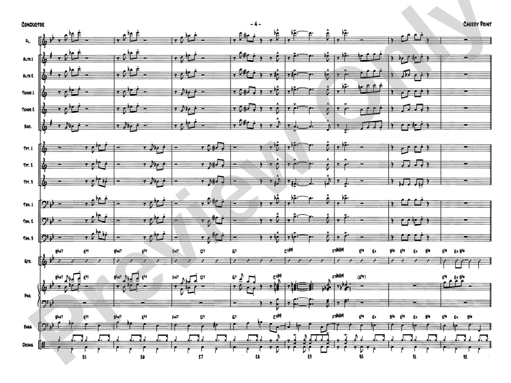 Cherry Point: Jazz Ensemble Conductor Score & Parts