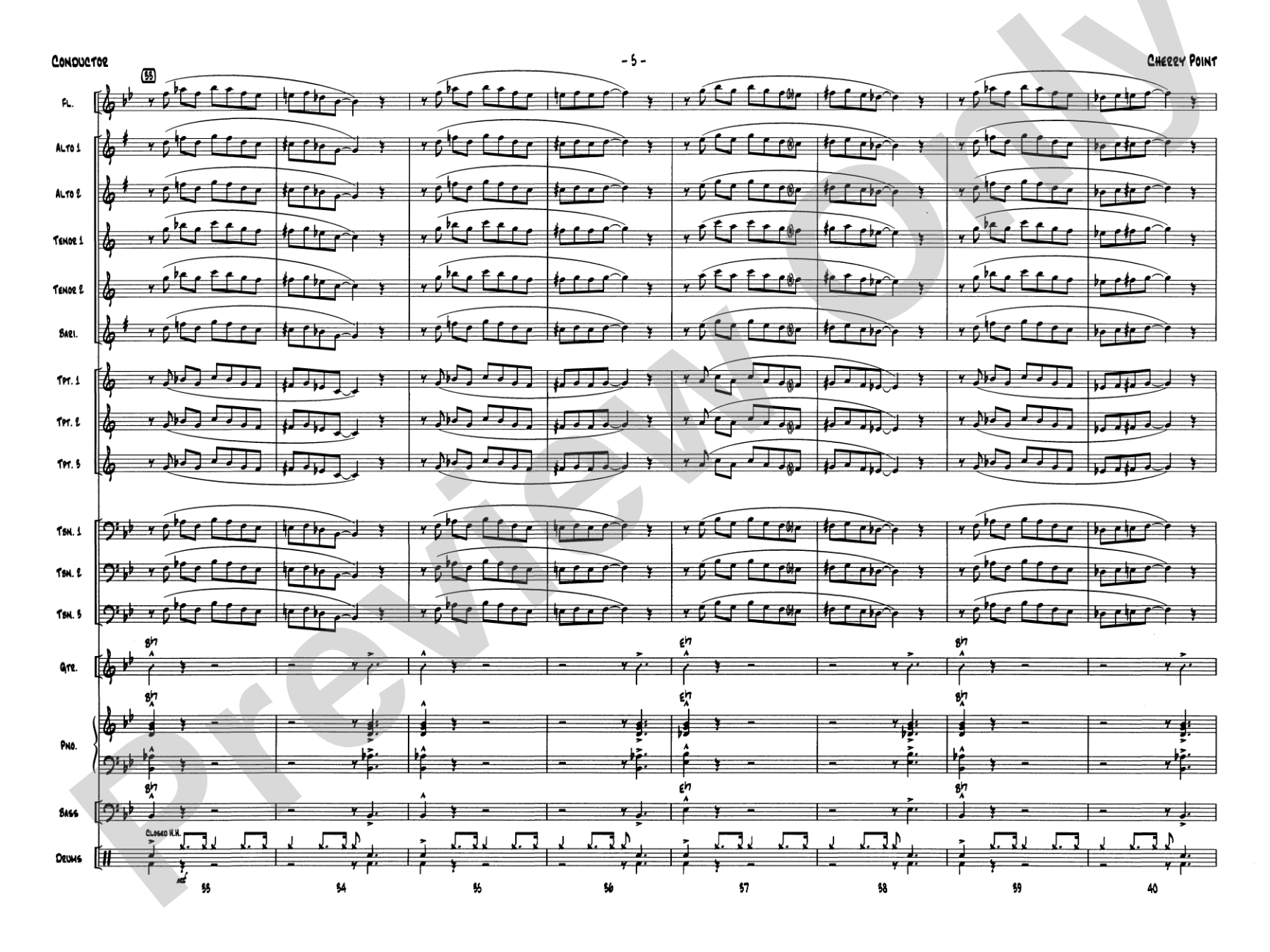 Cherry Point: Jazz Ensemble Conductor Score & Parts