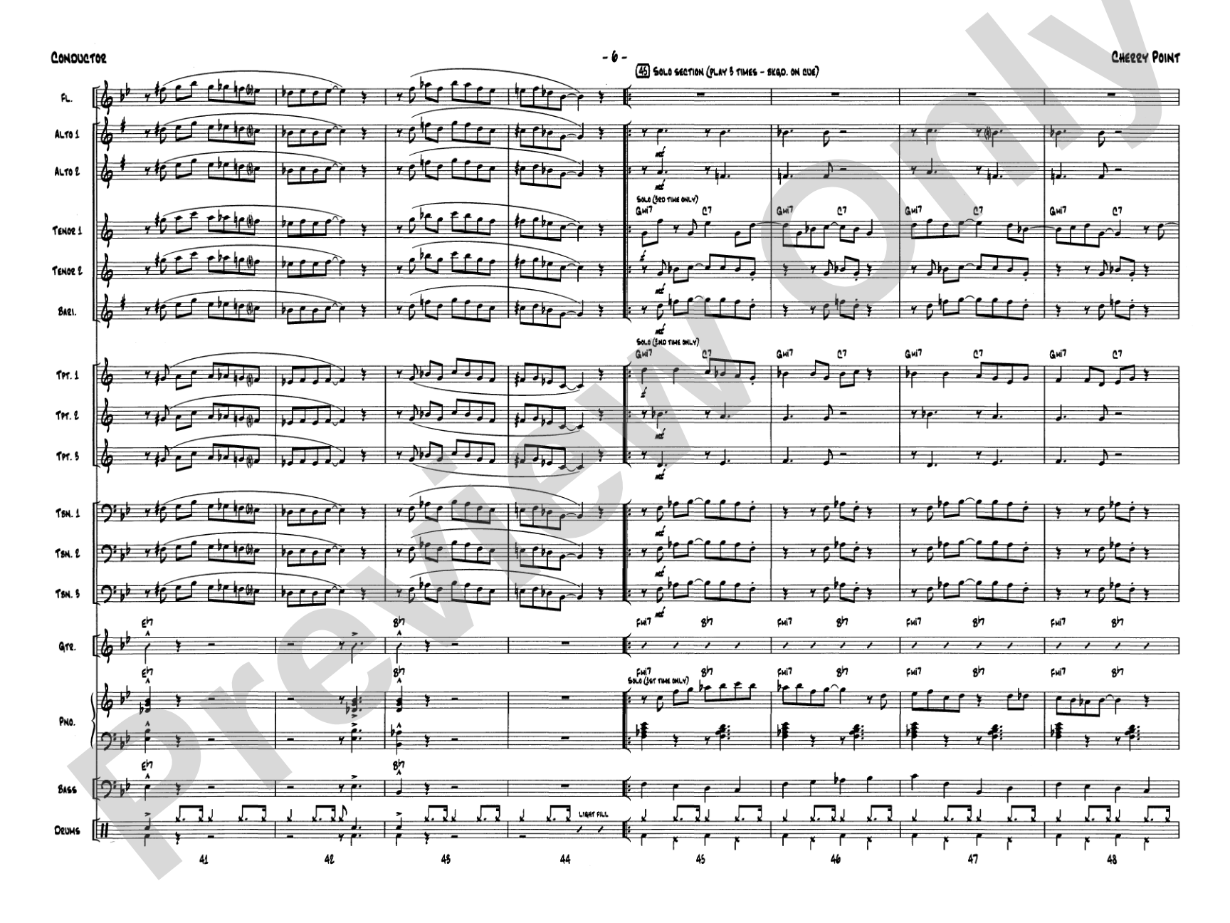 Cherry Point: Jazz Ensemble Conductor Score & Parts