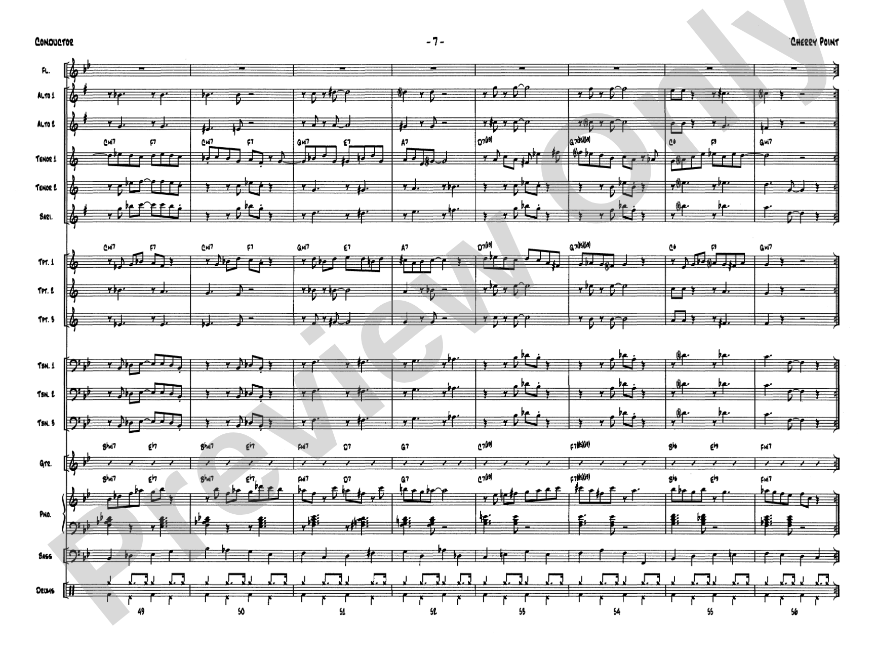 Cherry Point: Jazz Ensemble Conductor Score & Parts