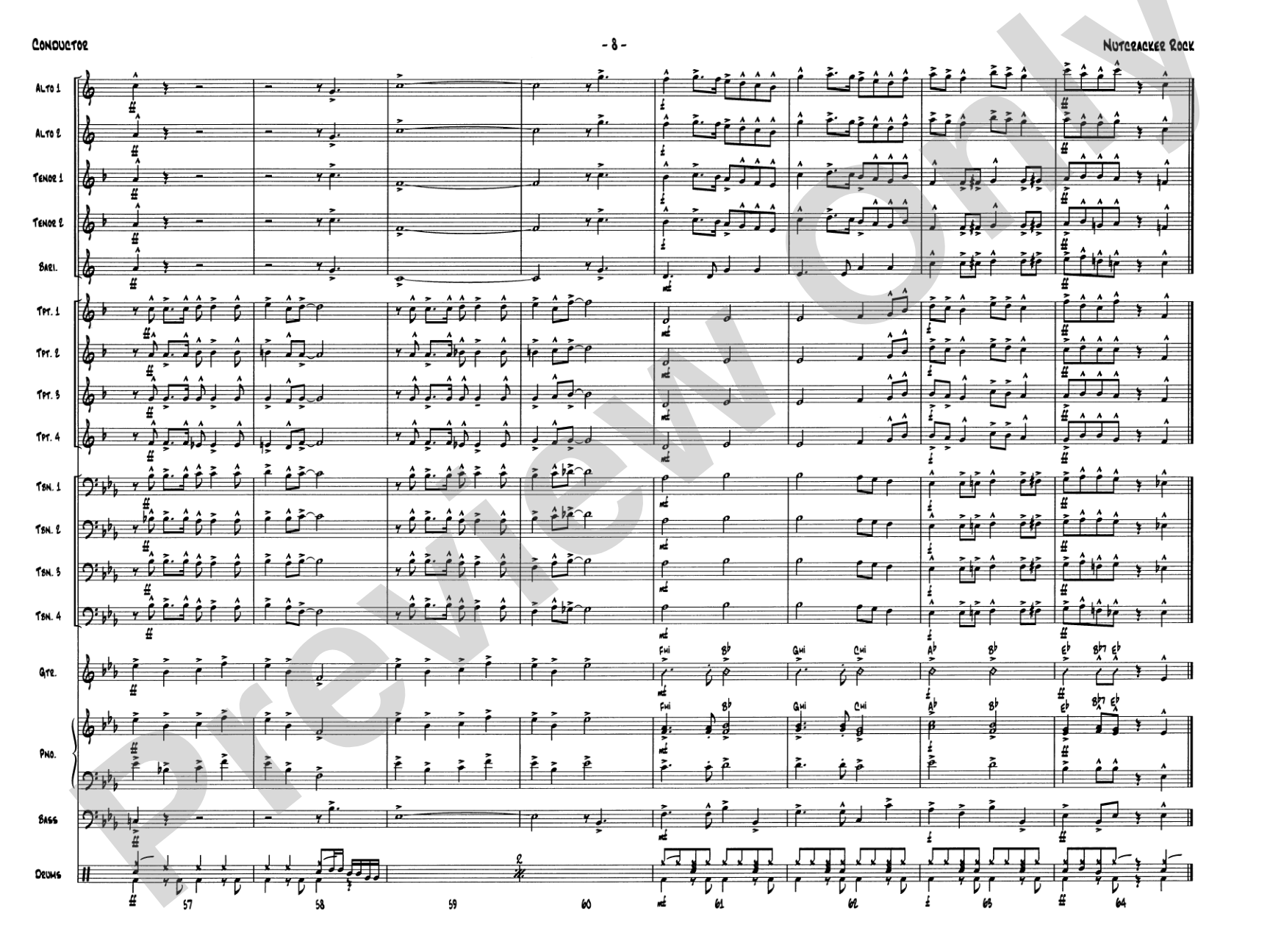 Nutcracker Rock: Jazz Ensemble Conductor Score & Parts