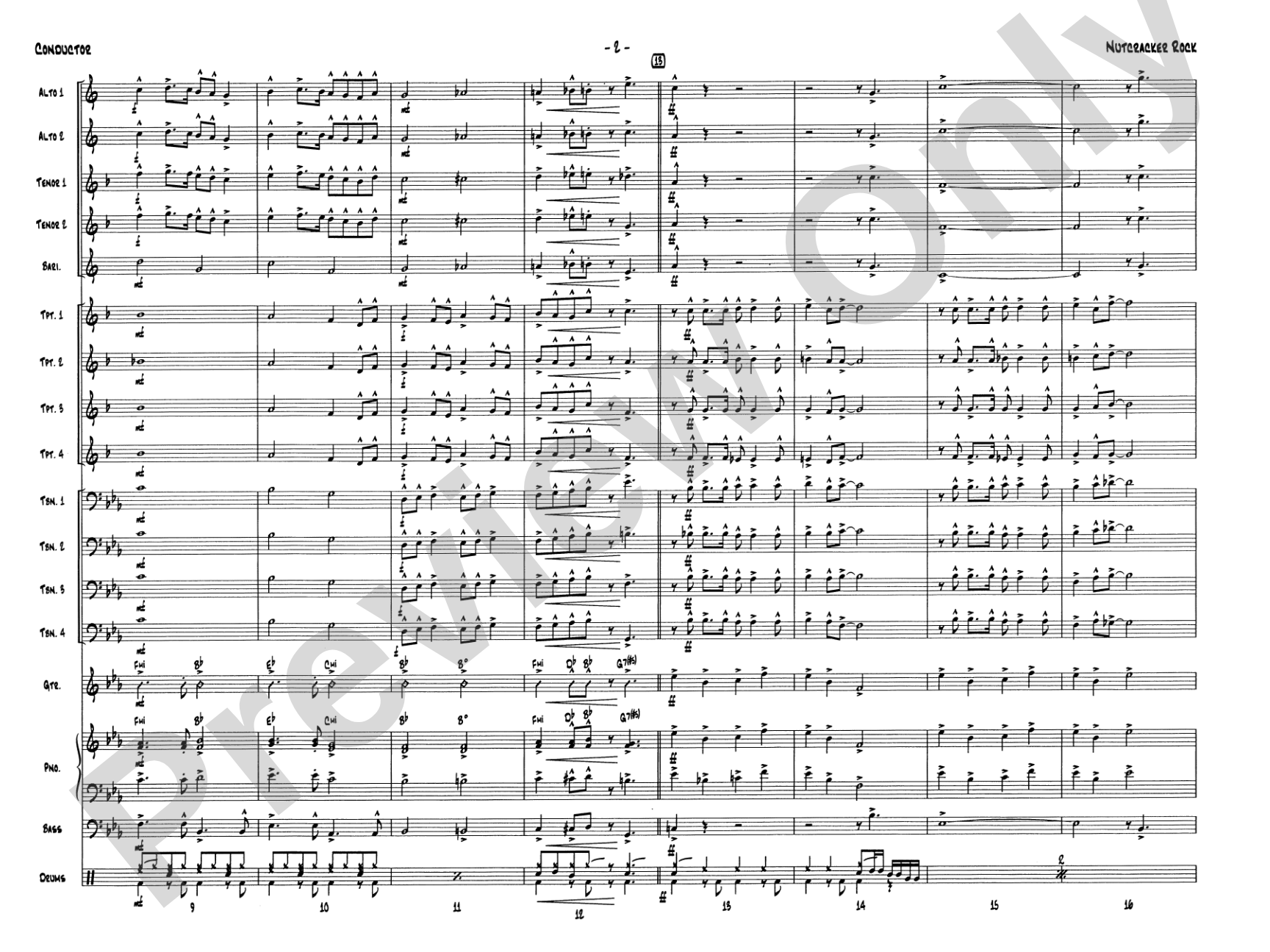 Nutcracker Rock: Jazz Ensemble Conductor Score & Parts