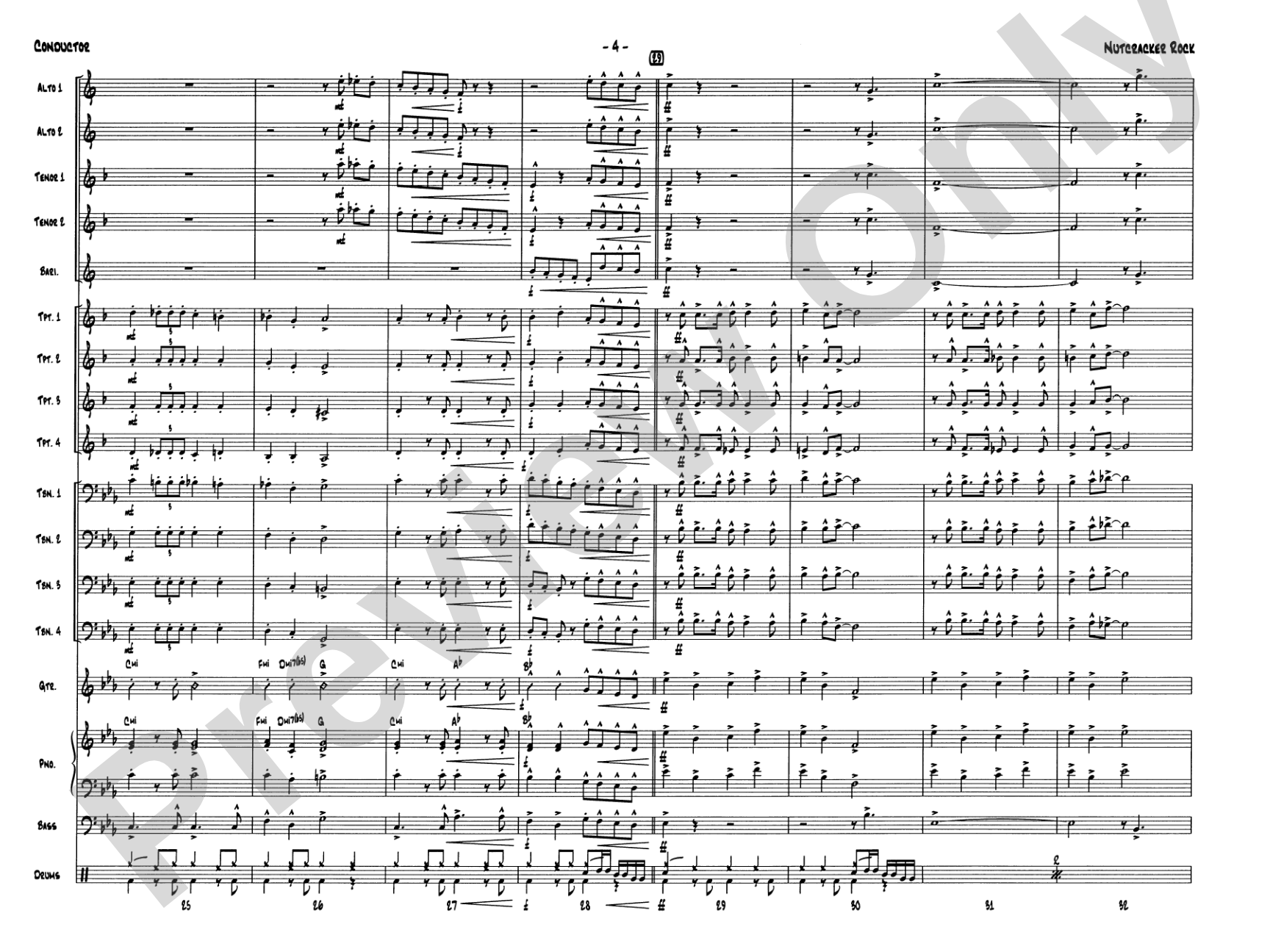 Nutcracker Rock: Jazz Ensemble Conductor Score & Parts