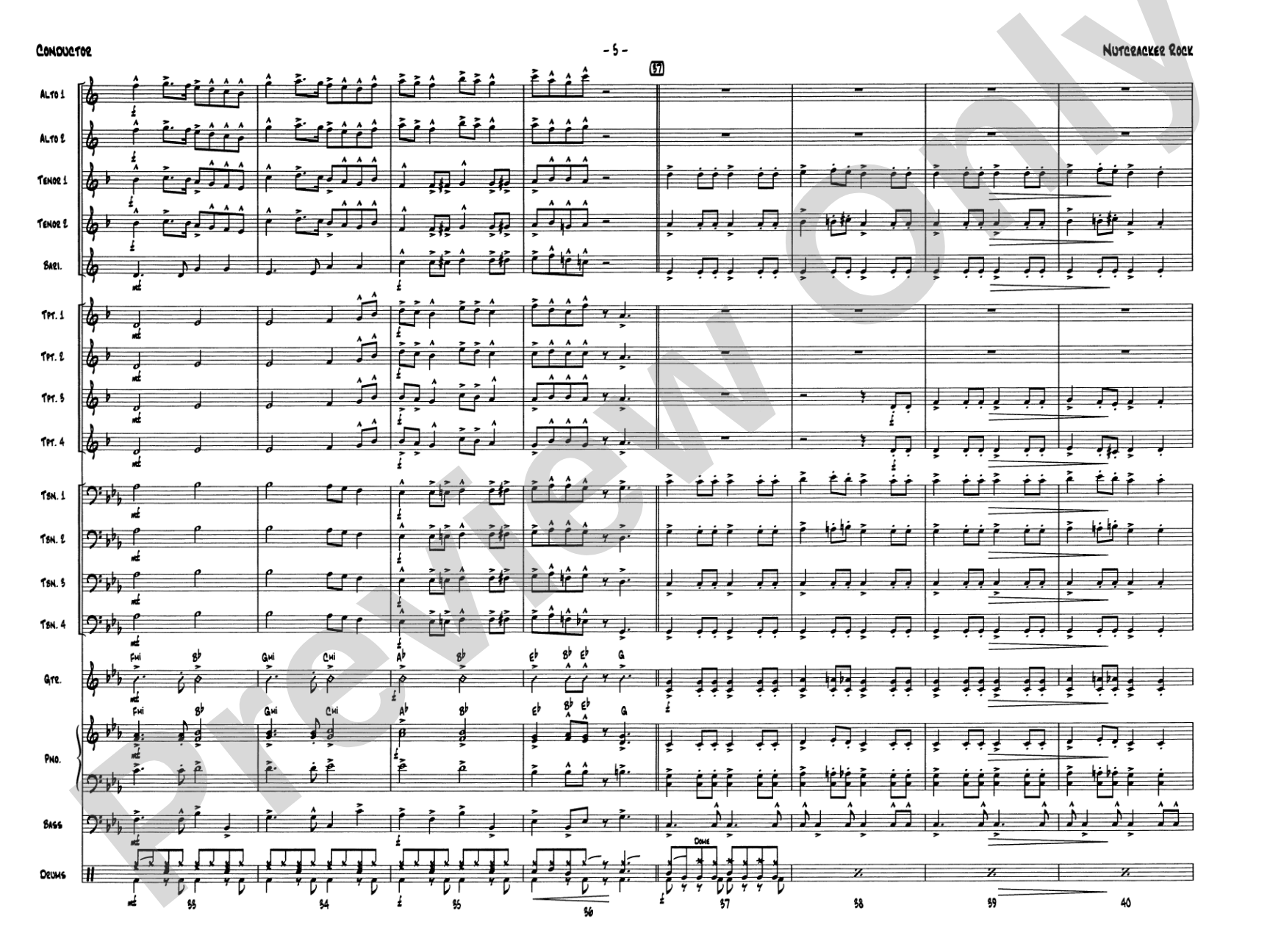 Nutcracker Rock: Jazz Ensemble Conductor Score & Parts