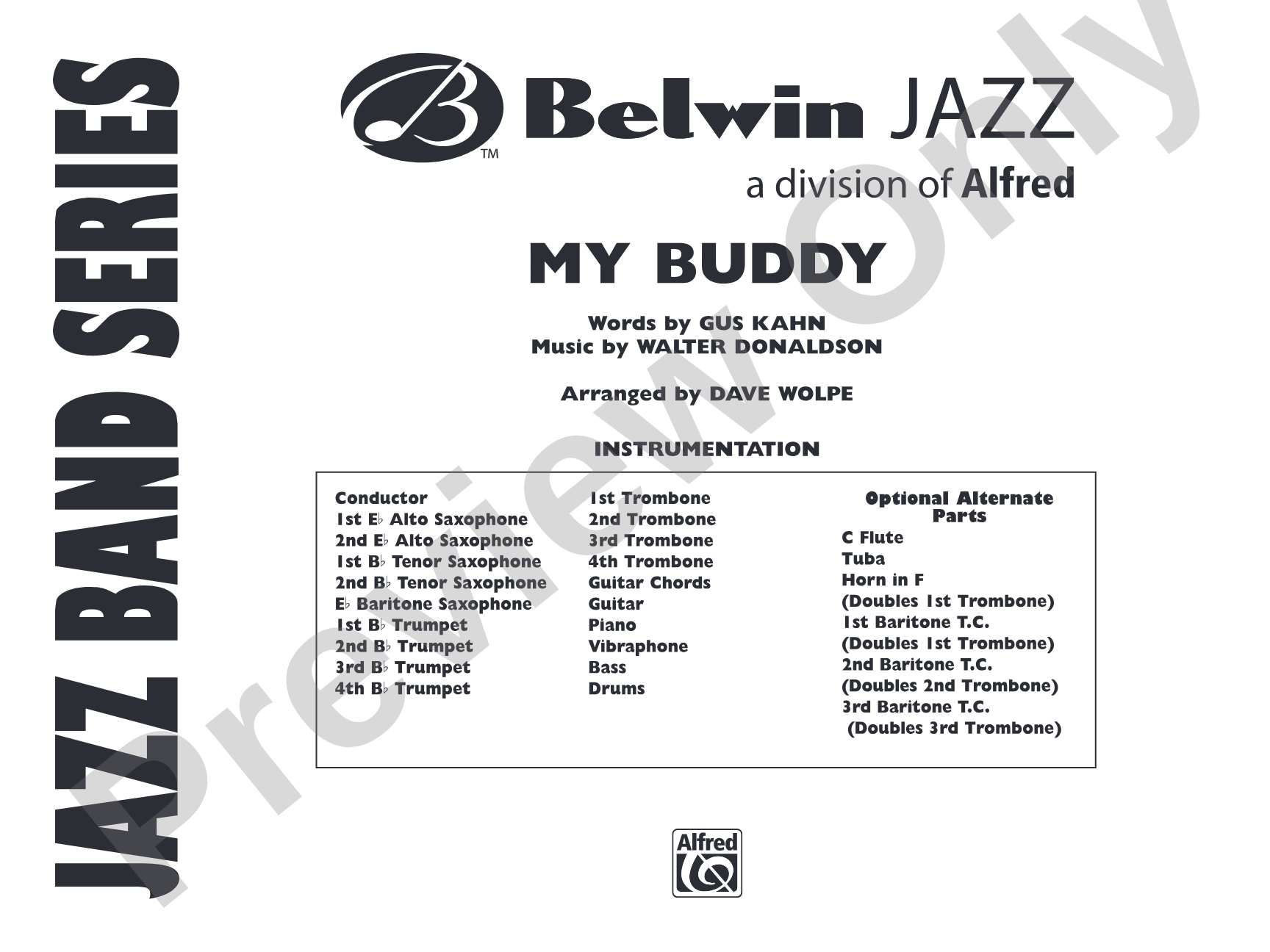 My Buddy: Jazz Ensemble Conductor Score & Parts