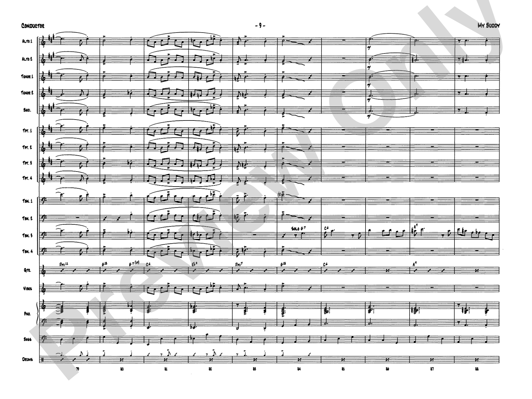 My Buddy: Jazz Ensemble Conductor Score & Parts