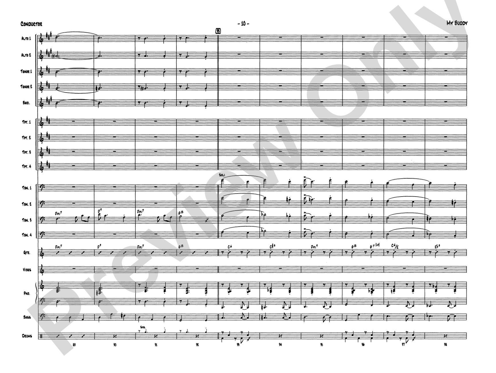 My Buddy: Jazz Ensemble Conductor Score & Parts