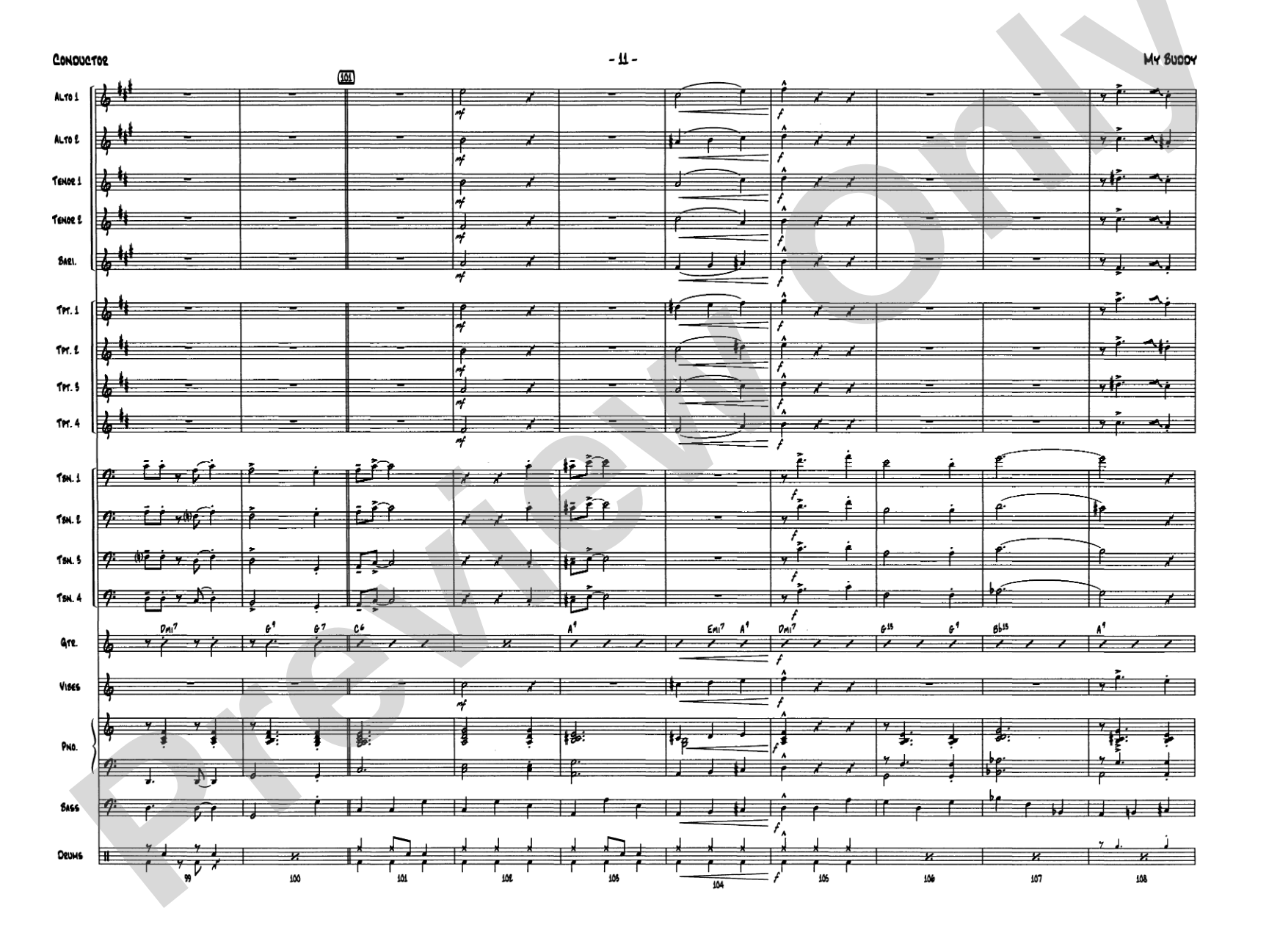 My Buddy: Jazz Ensemble Conductor Score & Parts