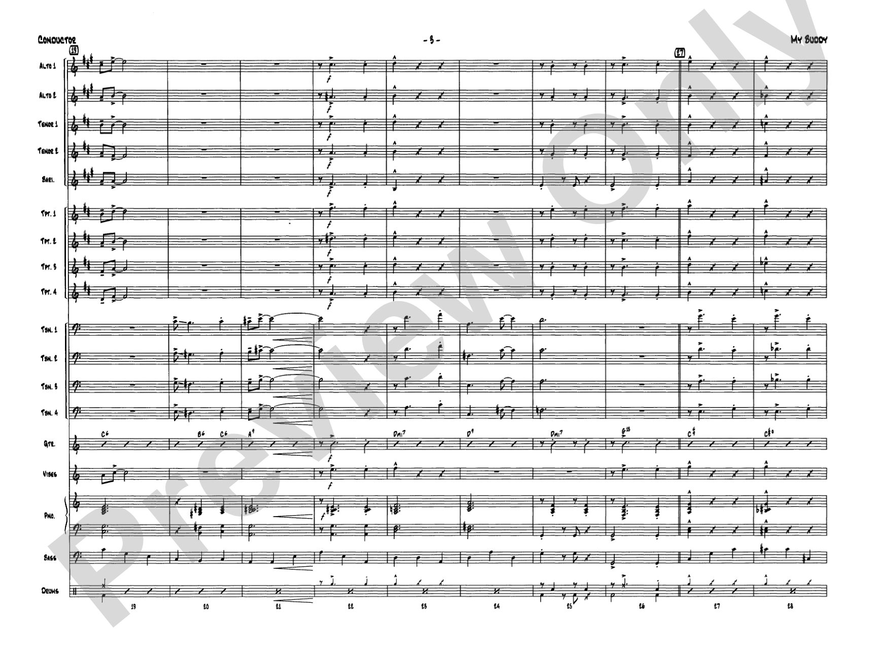 My Buddy: Jazz Ensemble Conductor Score & Parts