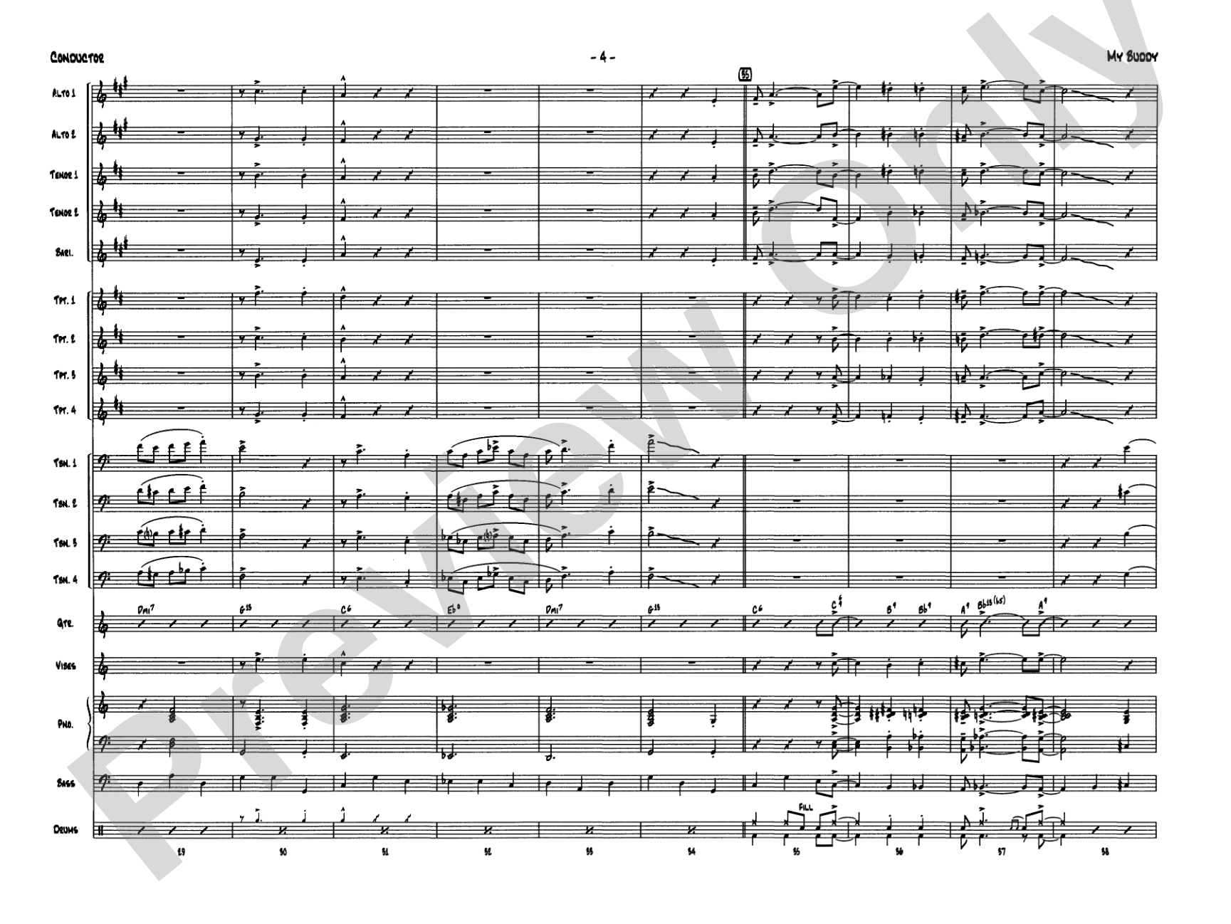 My Buddy: Jazz Ensemble Conductor Score & Parts