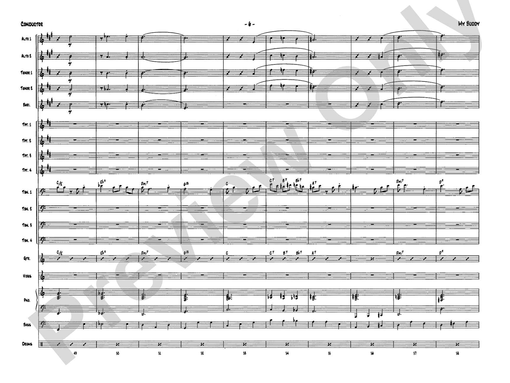 My Buddy: Jazz Ensemble Conductor Score & Parts