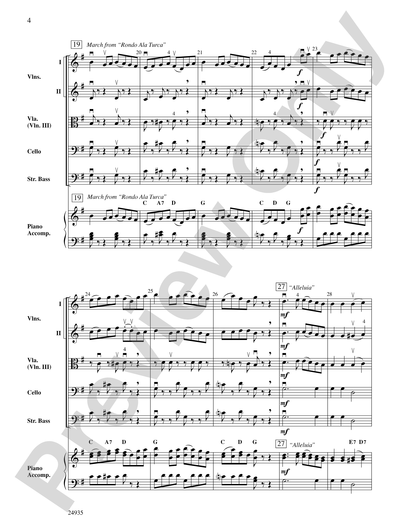 A Mozart Mix: String Orchestra Conductor Score & Parts