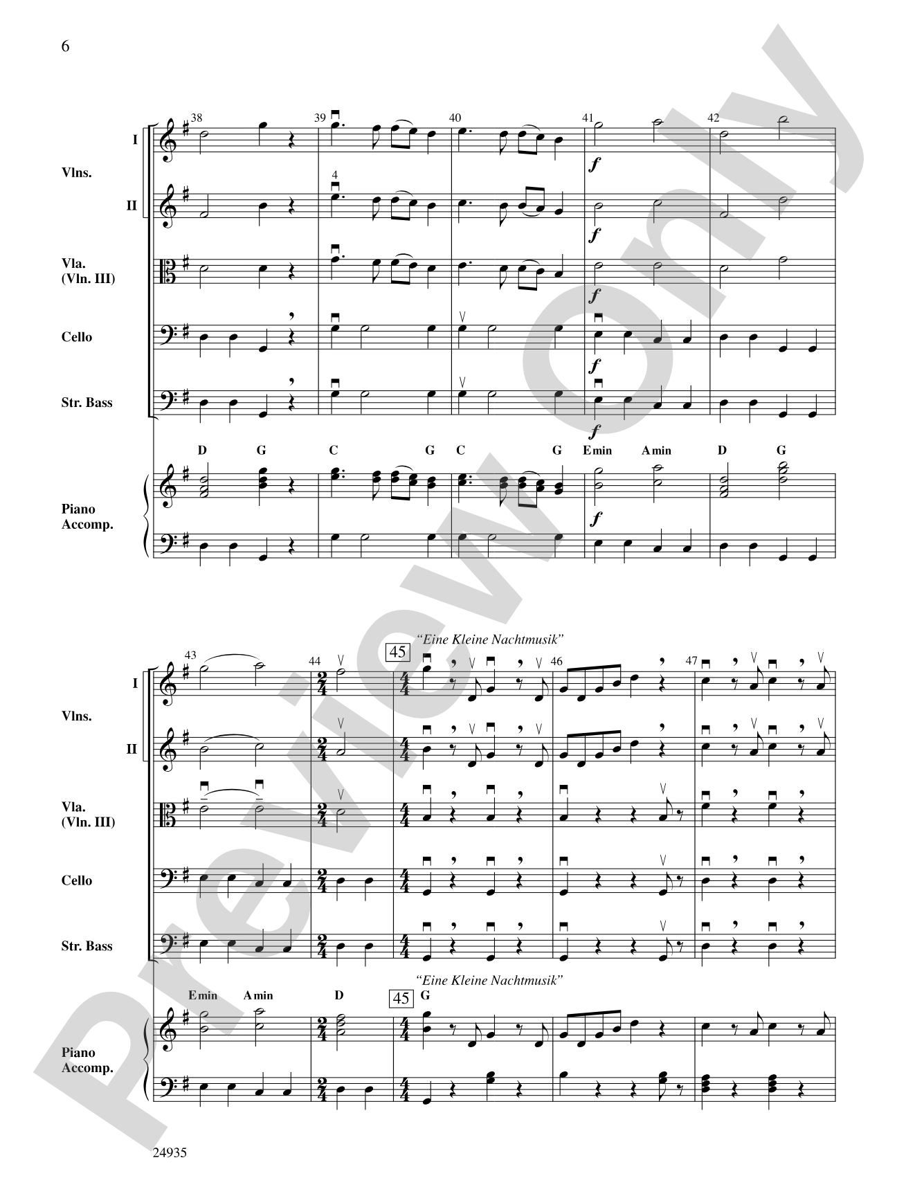 A Mozart Mix: String Orchestra Conductor Score & Parts