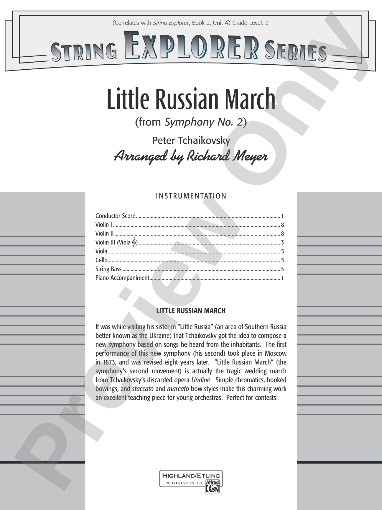 Little Russian March (from Symphony No. 2): String Orchestra Conductor Score & Parts
