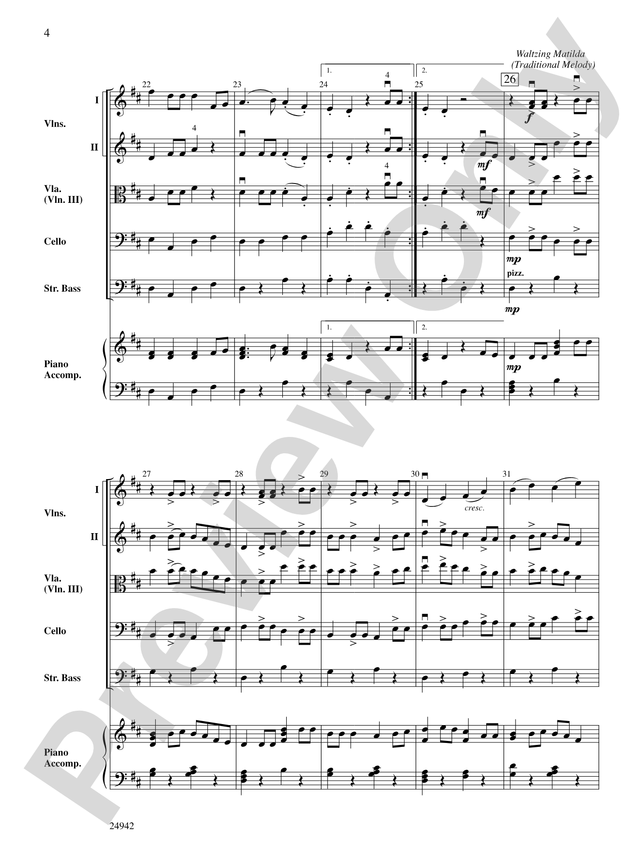 Fiddles Down Under: String Orchestra Conductor Score & Parts