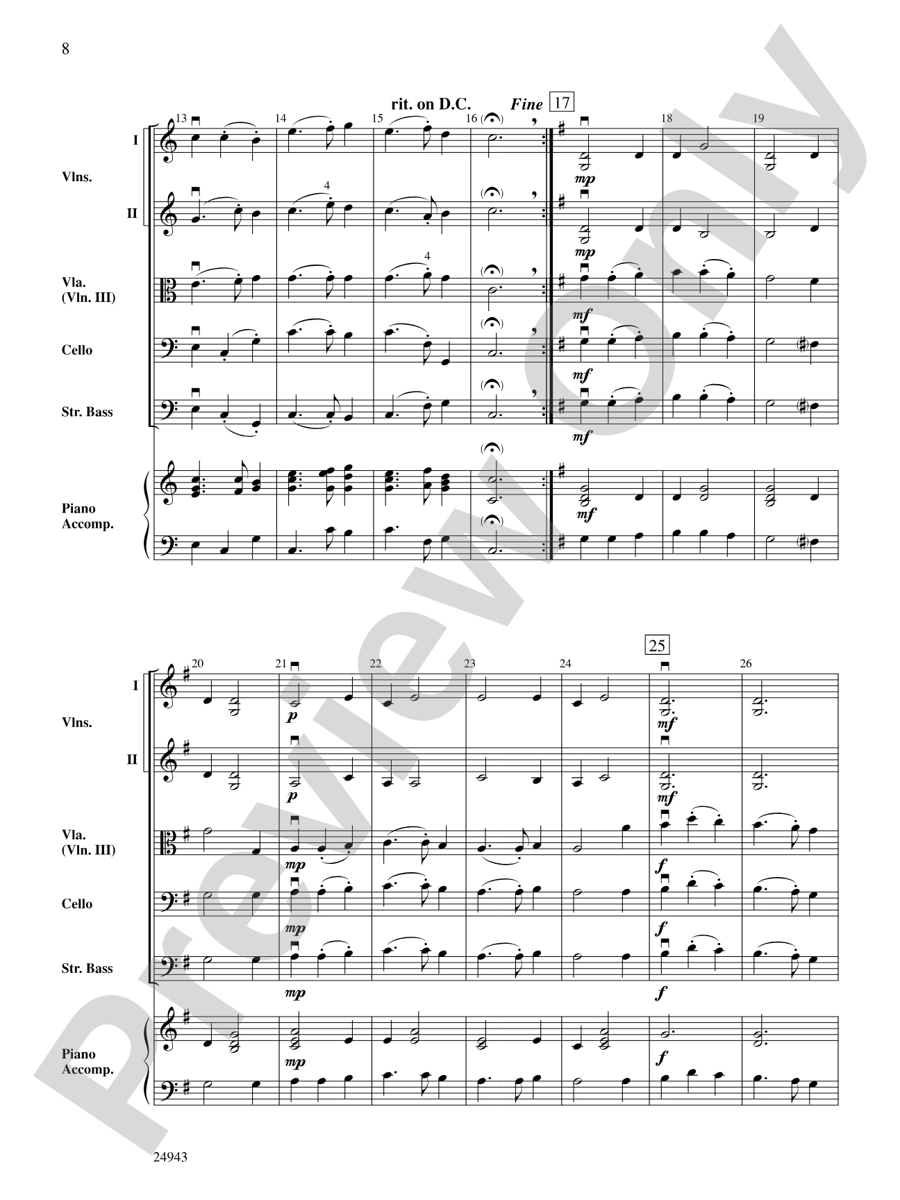 Musik of Shakespeare's Daye: String Orchestra Conductor Score & Parts