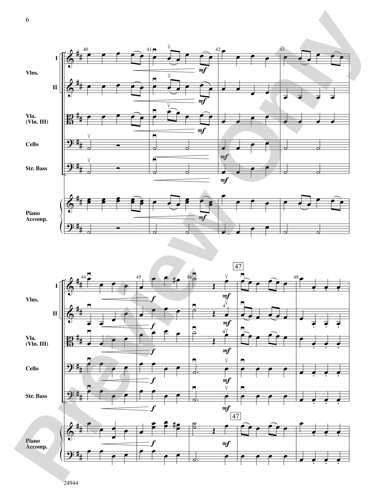 Concerto in D: String Orchestra Conductor Score & Parts