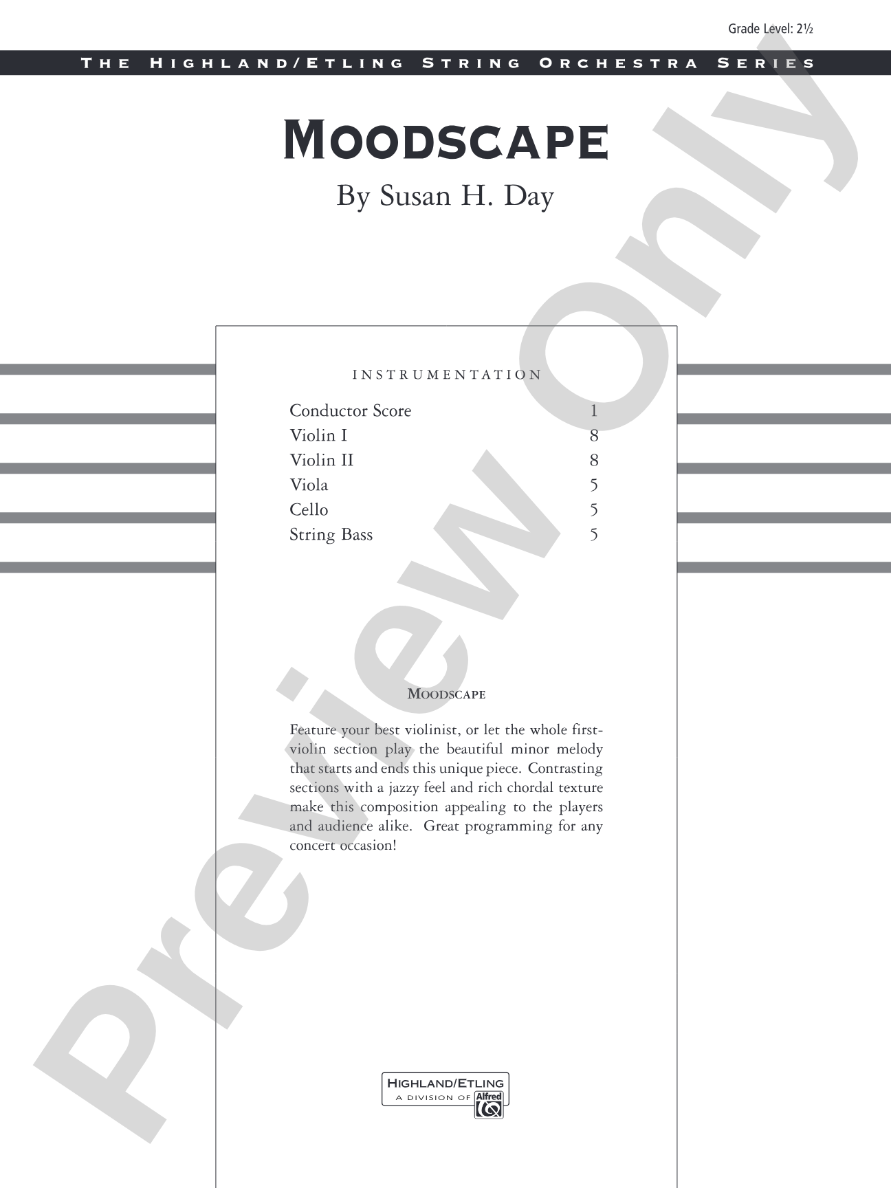 Moodscape: String Orchestra Conductor Score & Parts