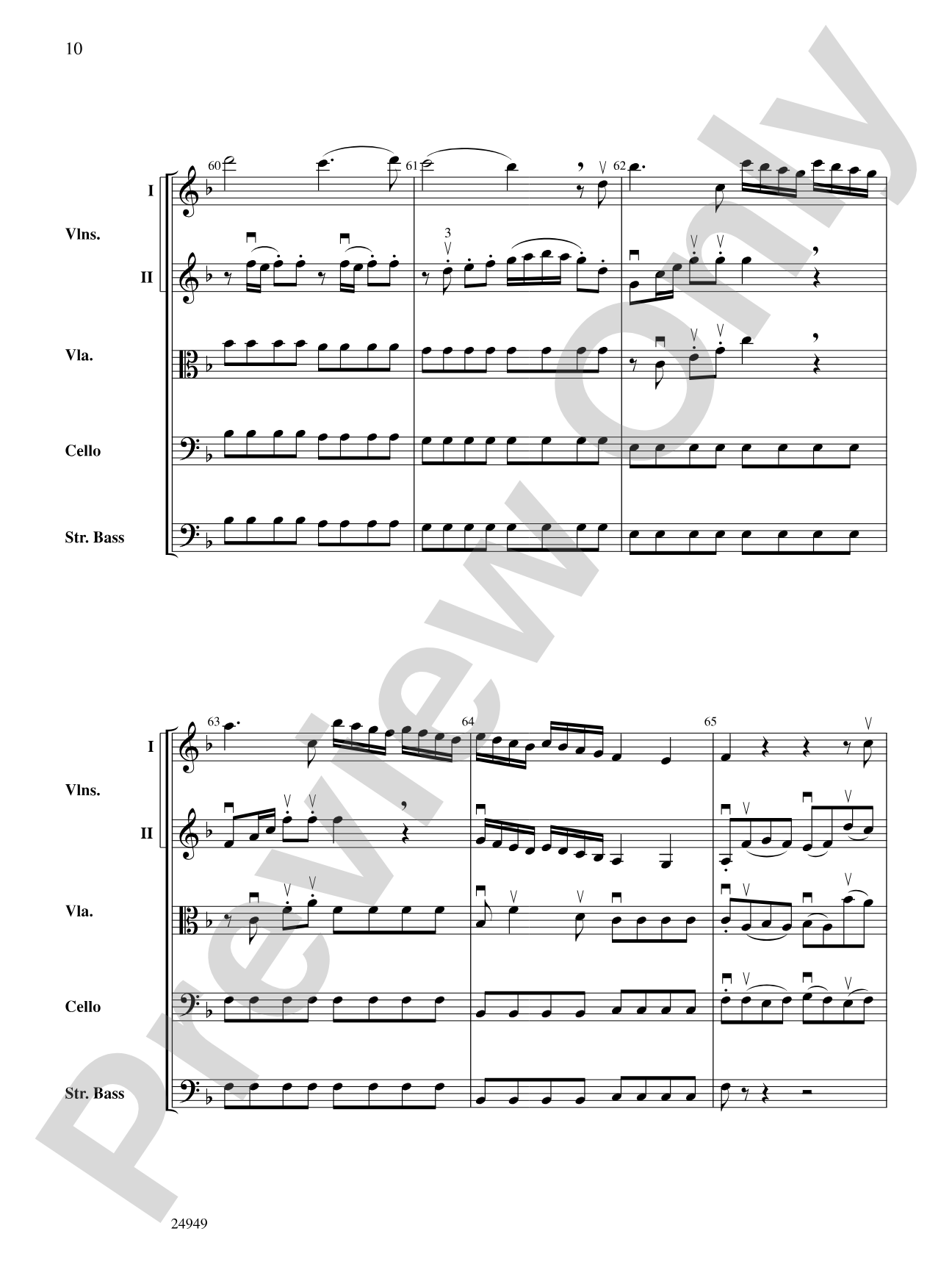 Divertimento No. 3 (1st Movement): String Orchestra Conductor Score & Parts