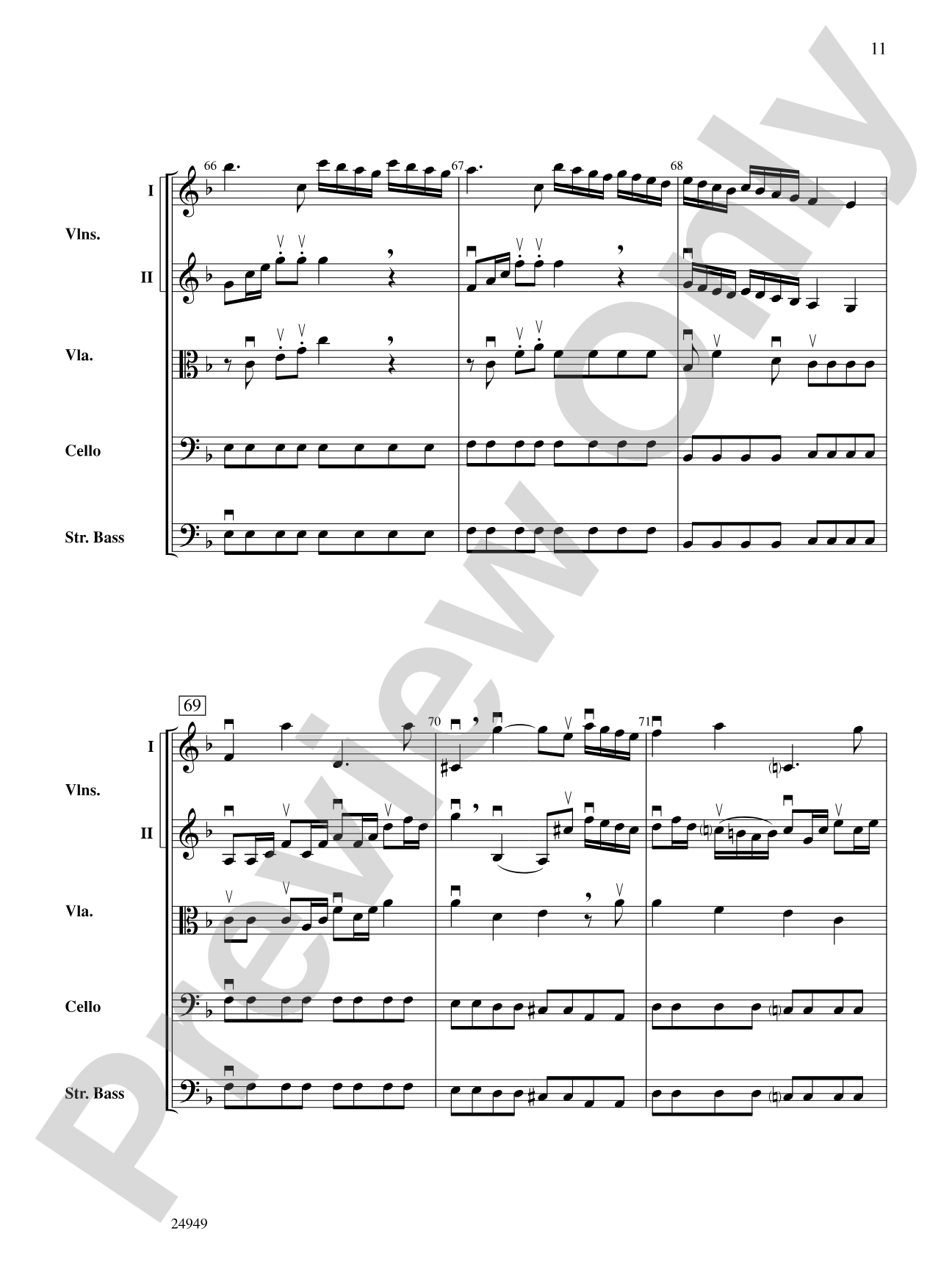 Divertimento No. 3 (1st Movement): String Orchestra Conductor Score & Parts