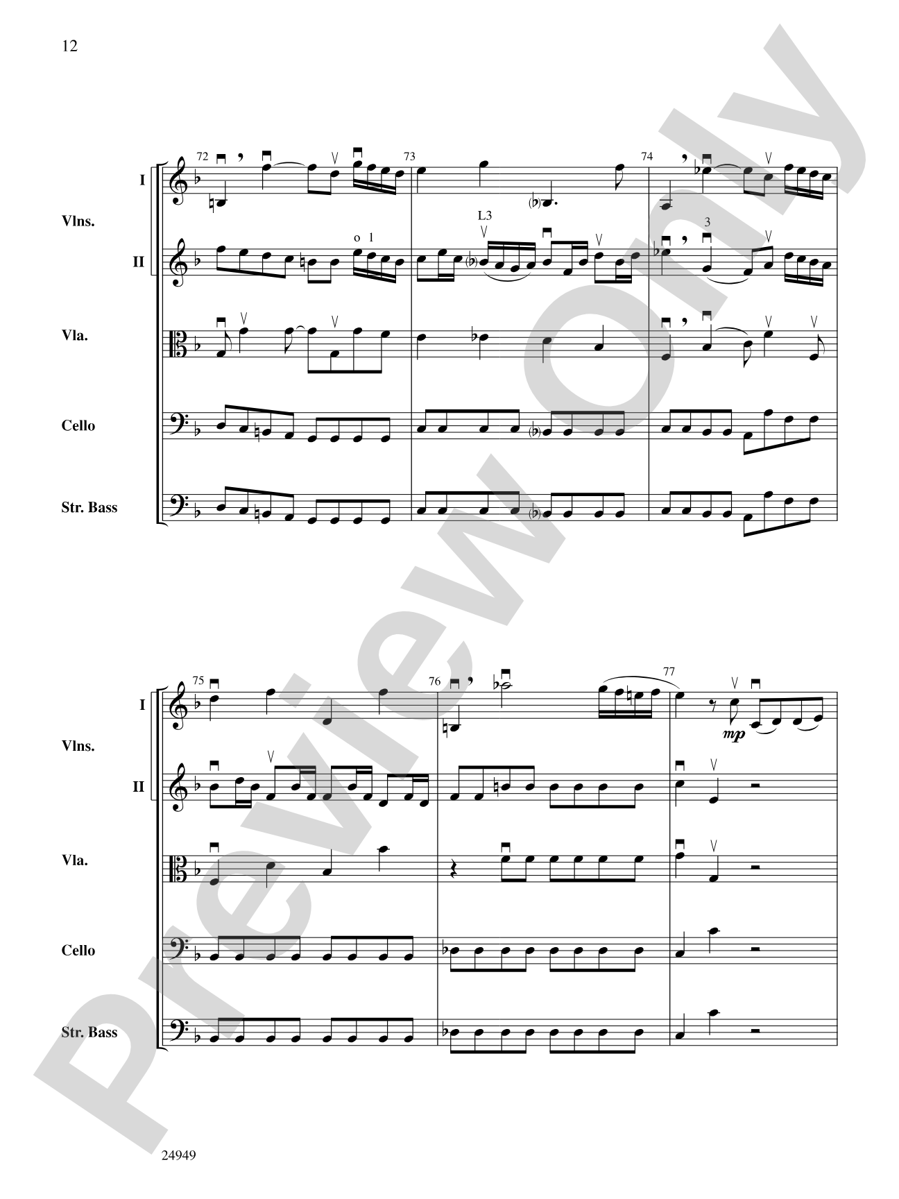 Divertimento No. 3 (1st Movement): String Orchestra Conductor Score & Parts