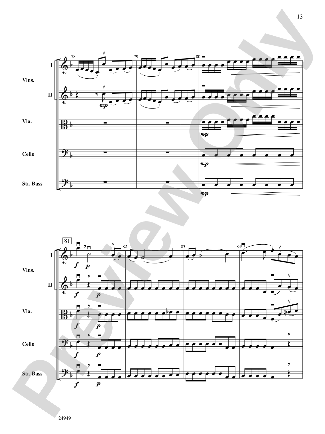 Divertimento No. 3 (1st Movement): String Orchestra Conductor Score & Parts