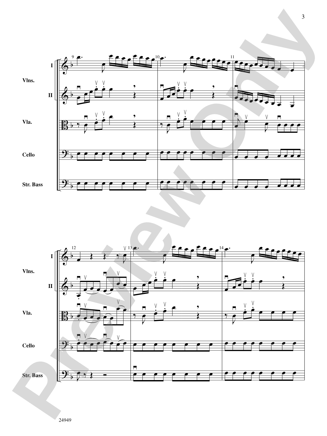 Divertimento No. 3 (1st Movement): String Orchestra Conductor Score & Parts