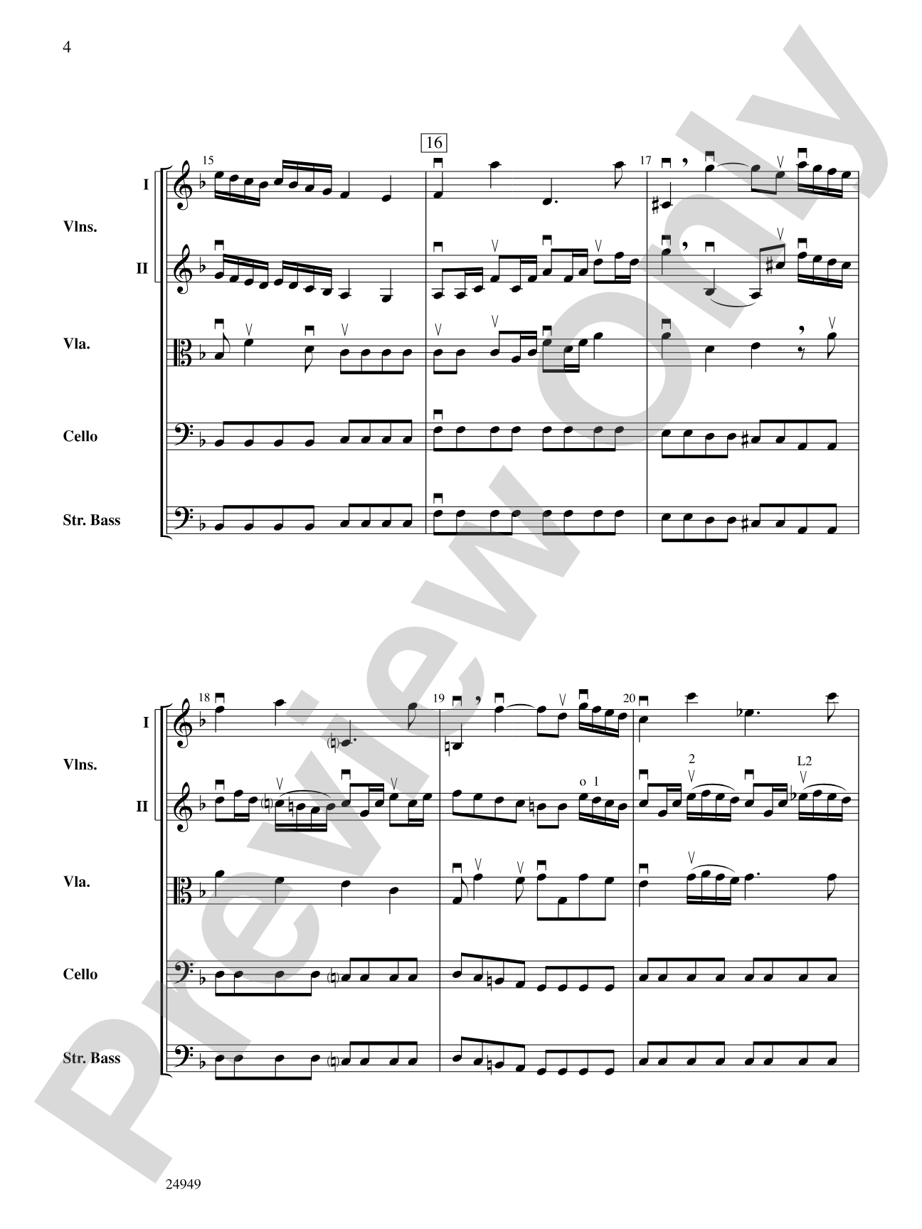 Divertimento No. 3 (1st Movement): String Orchestra Conductor Score & Parts