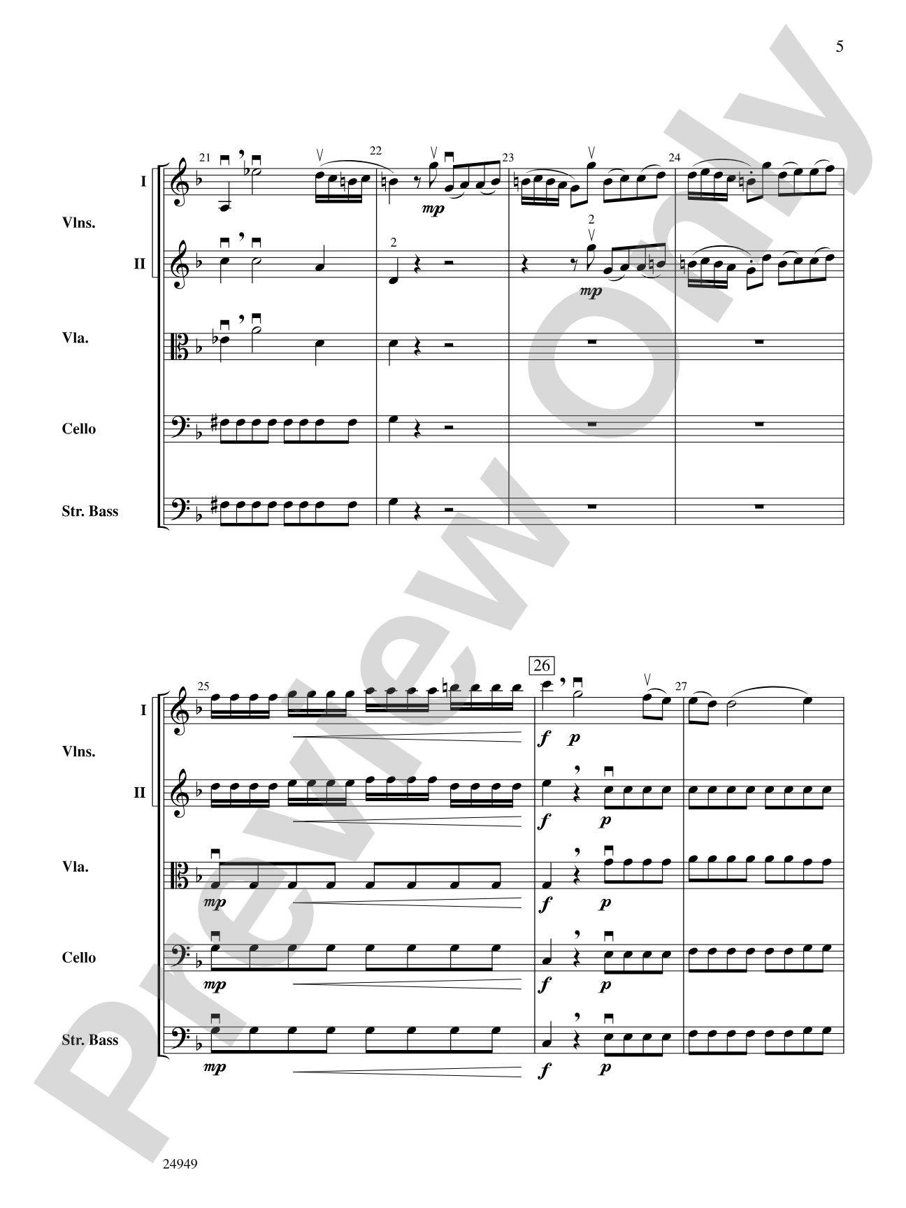 Divertimento No. 3 (1st Movement): String Orchestra Conductor Score & Parts