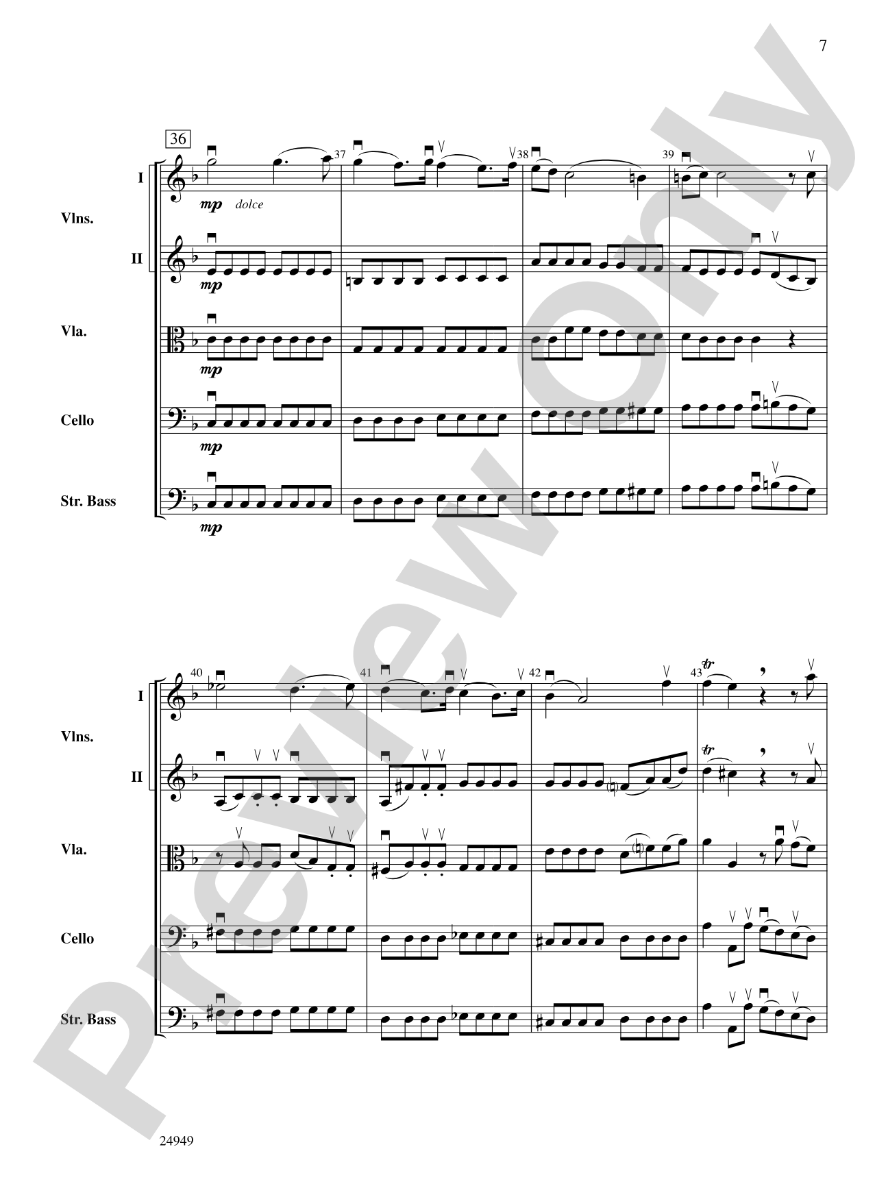 Divertimento No. 3 (1st Movement): String Orchestra Conductor Score & Parts