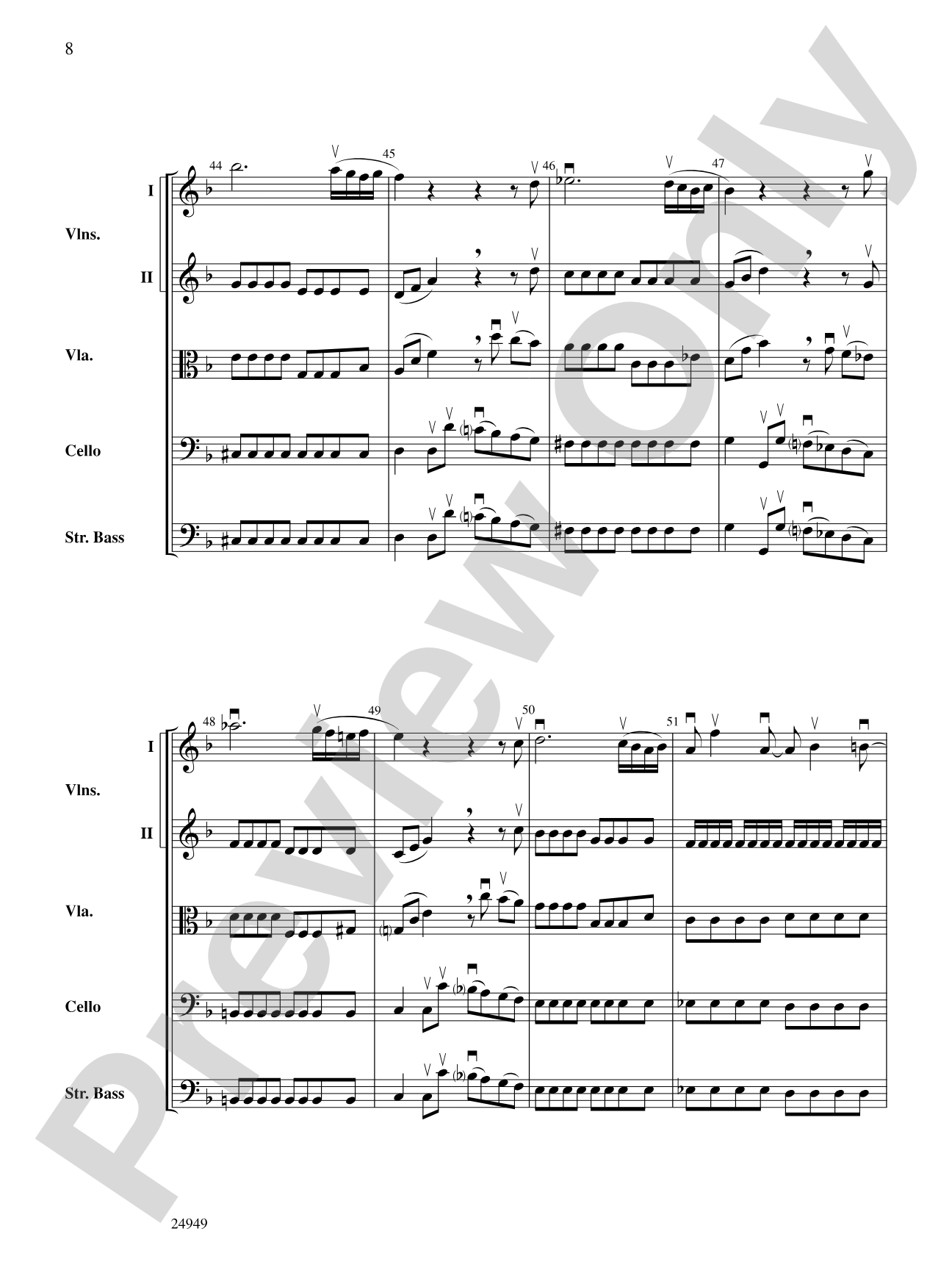 Divertimento No. 3 (1st Movement): String Orchestra Conductor Score & Parts