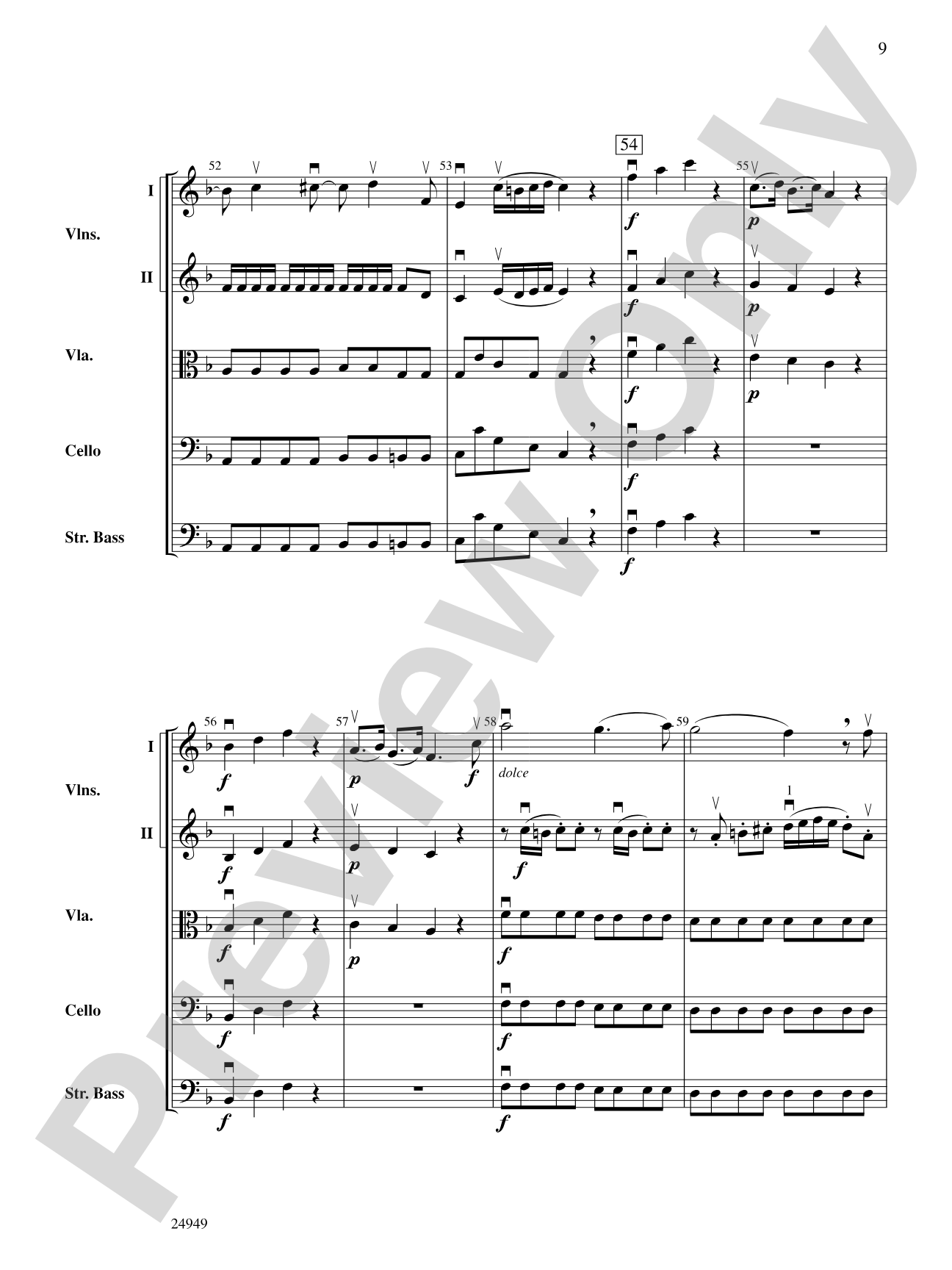 Divertimento No. 3 (1st Movement): String Orchestra Conductor Score & Parts