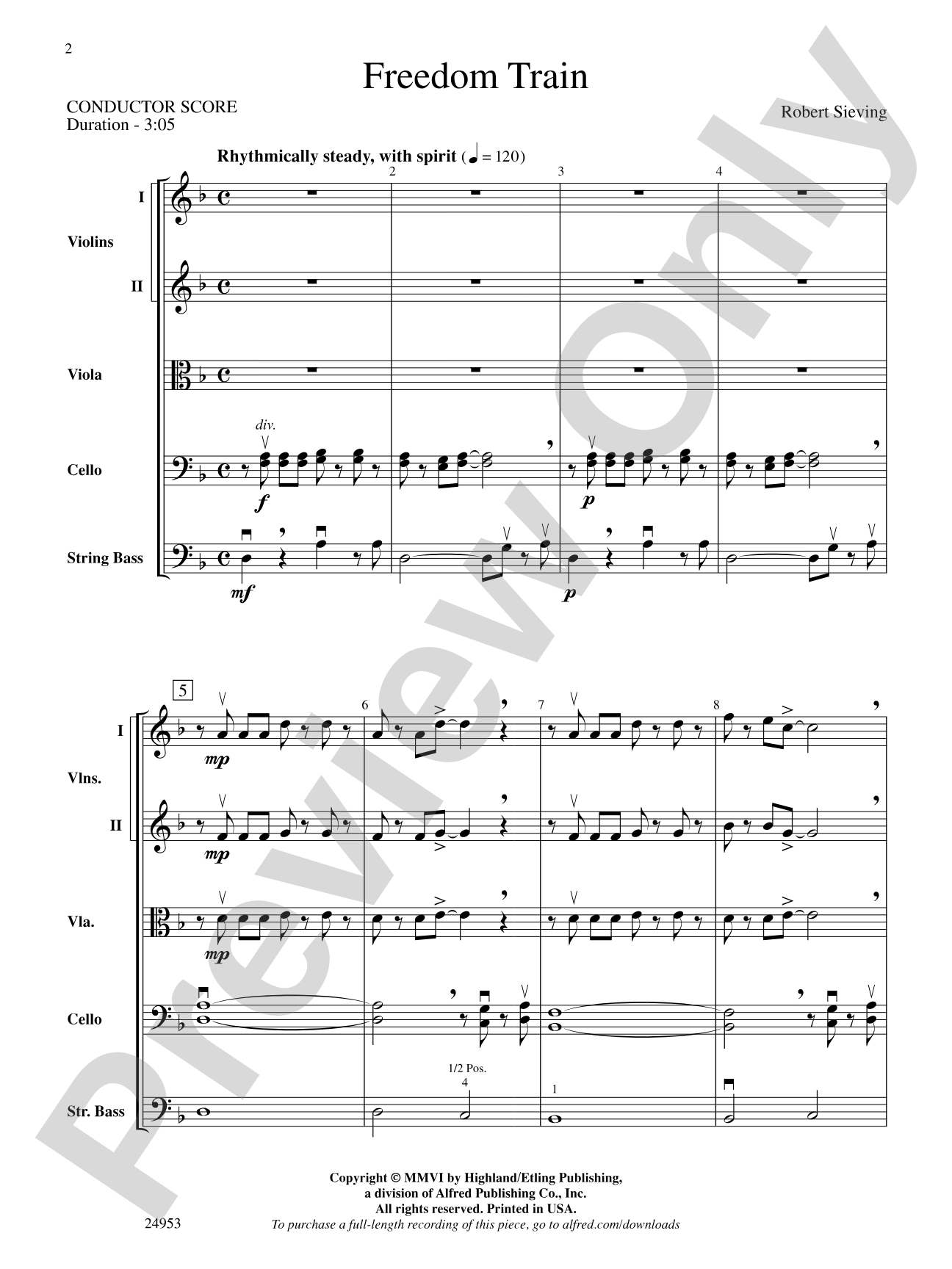 Freedom Train: String Orchestra Conductor Score & Parts