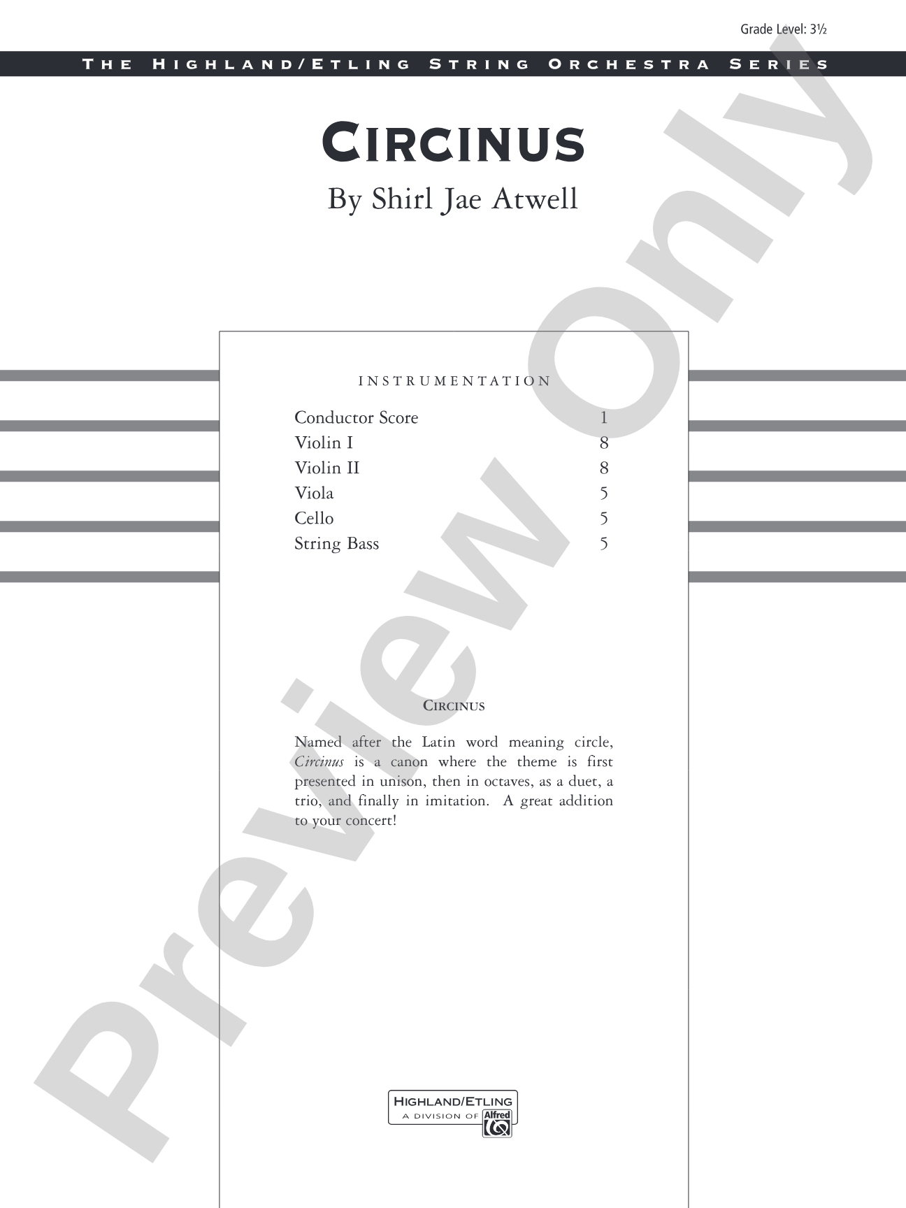 Circinus: String Orchestra Conductor Score & Parts
