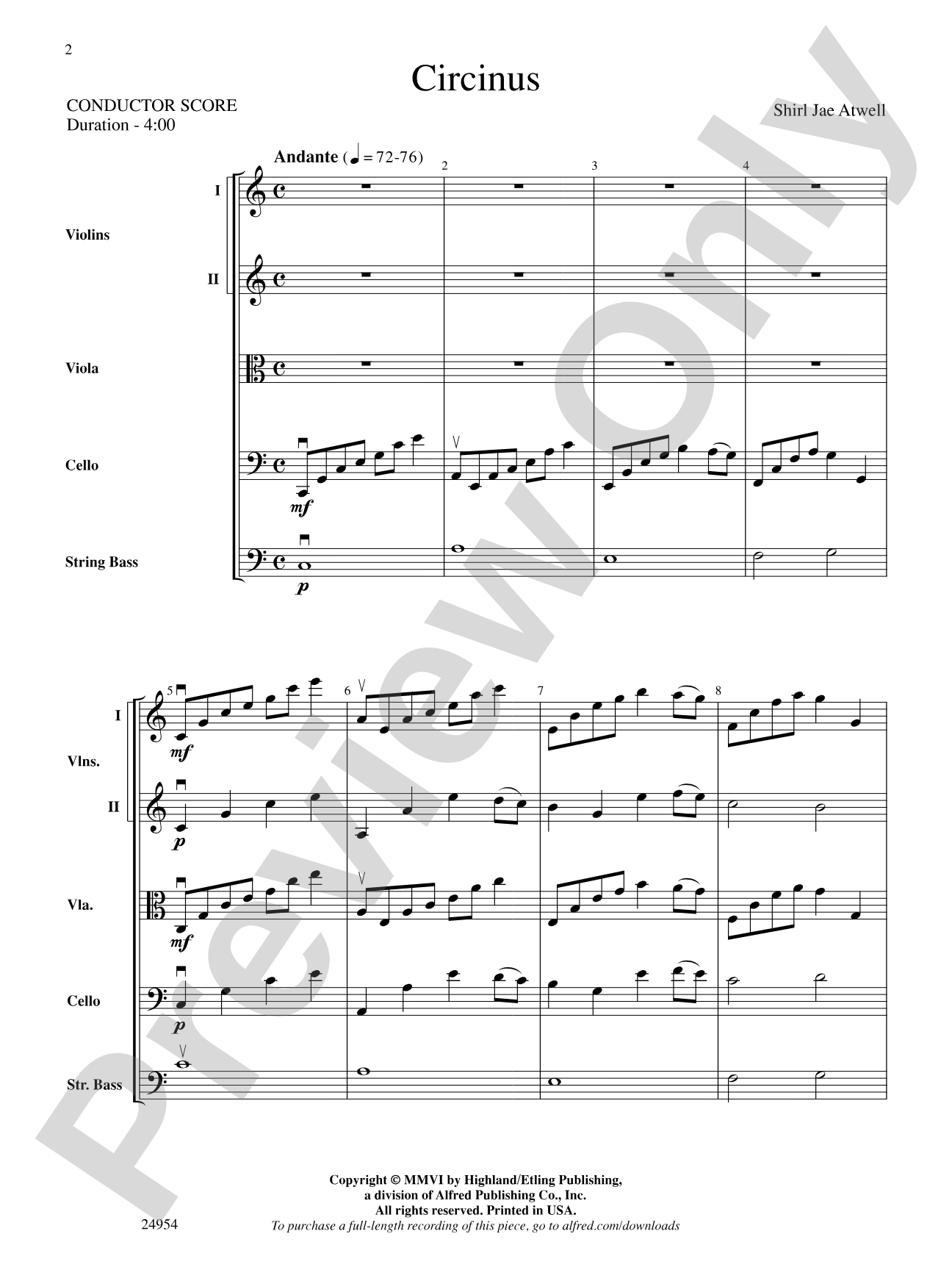 Circinus: String Orchestra Conductor Score & Parts